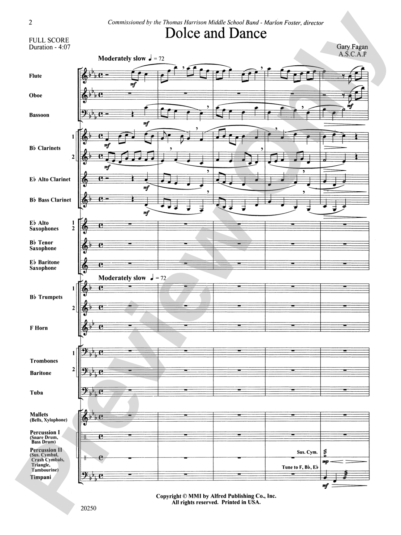 Dolce and Dance: Concert Band Conductor Score & Parts