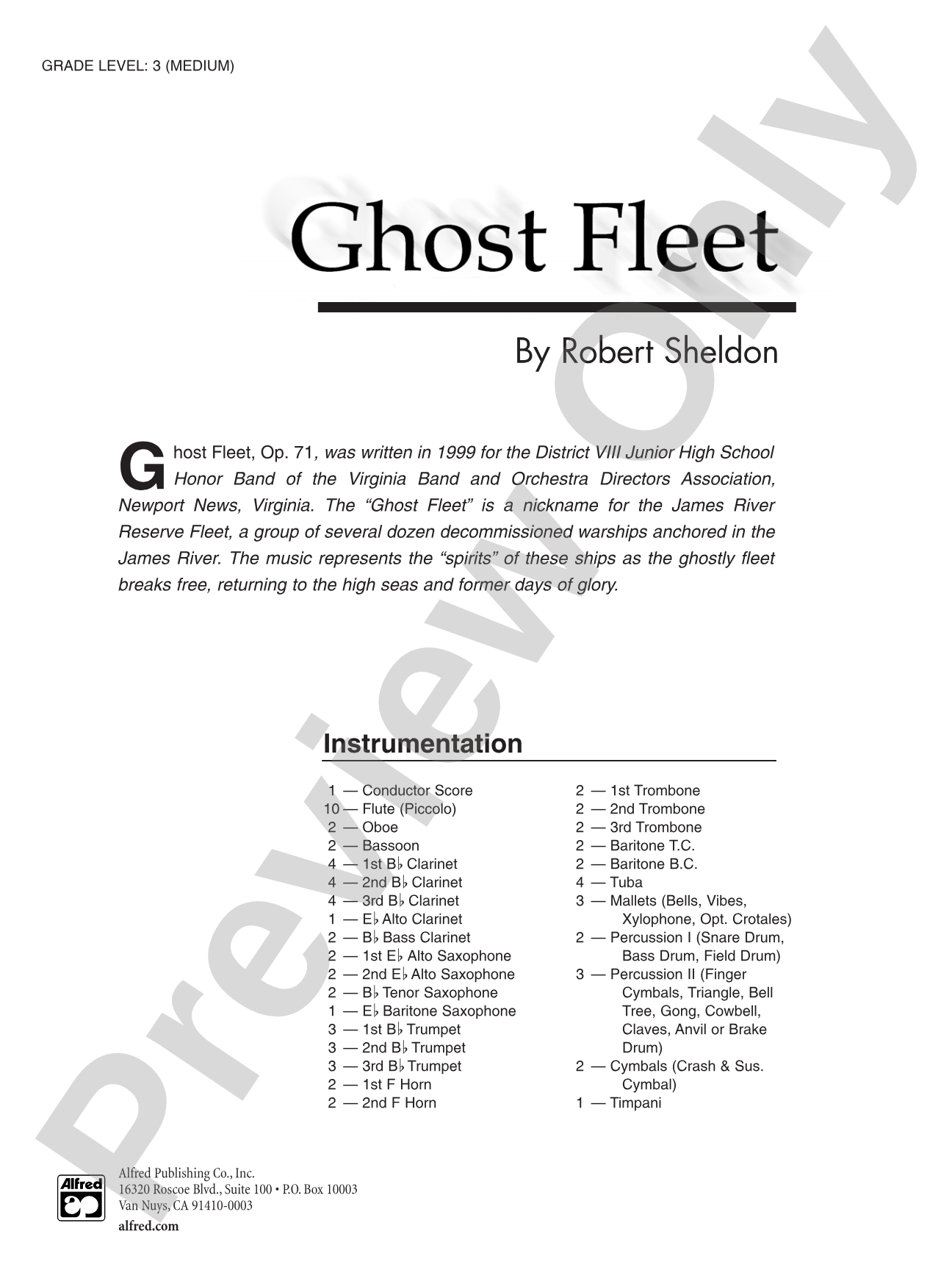 Ghost Fleet: Concert Band Conductor Score & Parts