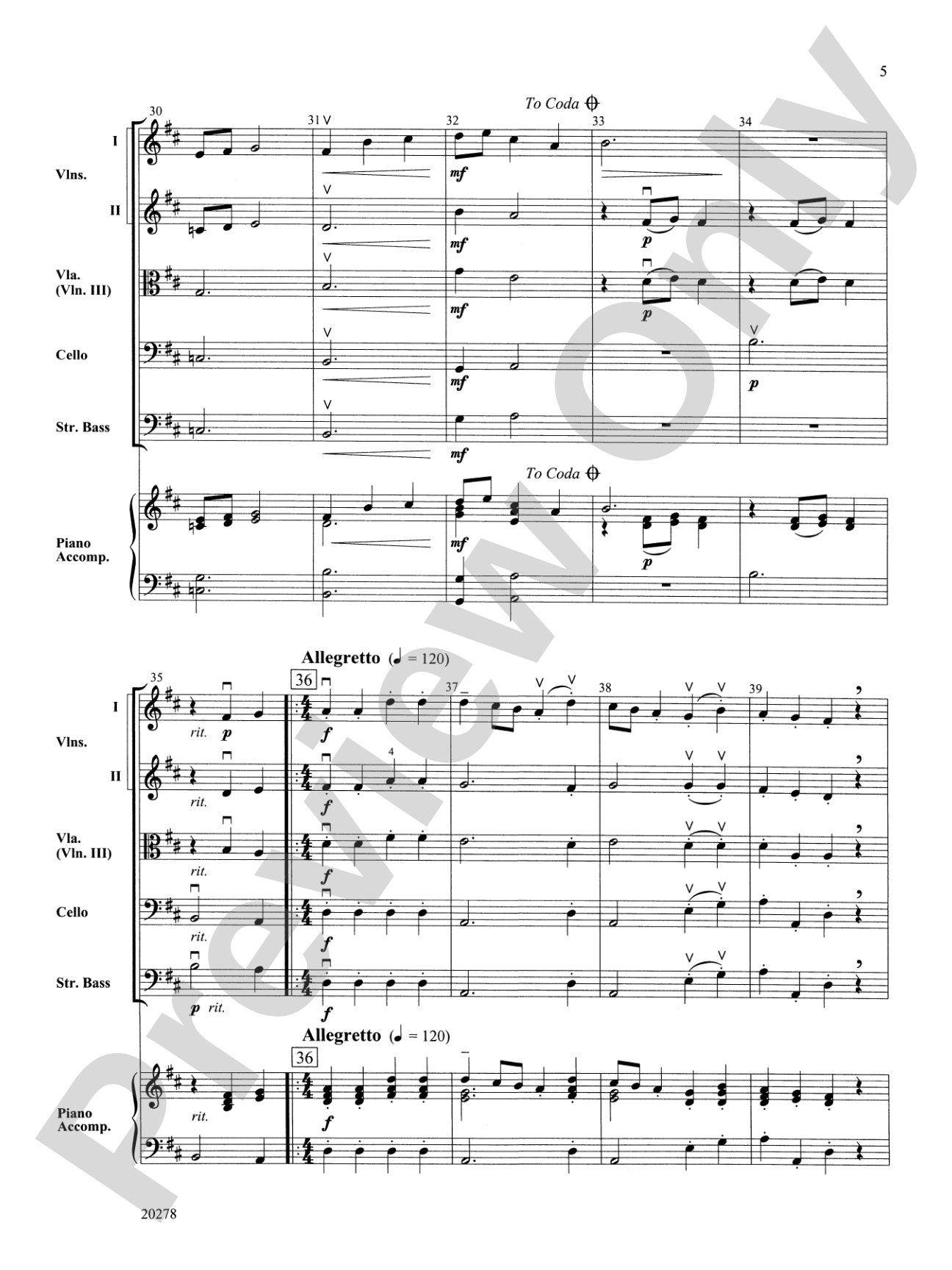 Elegy and Dance: Score