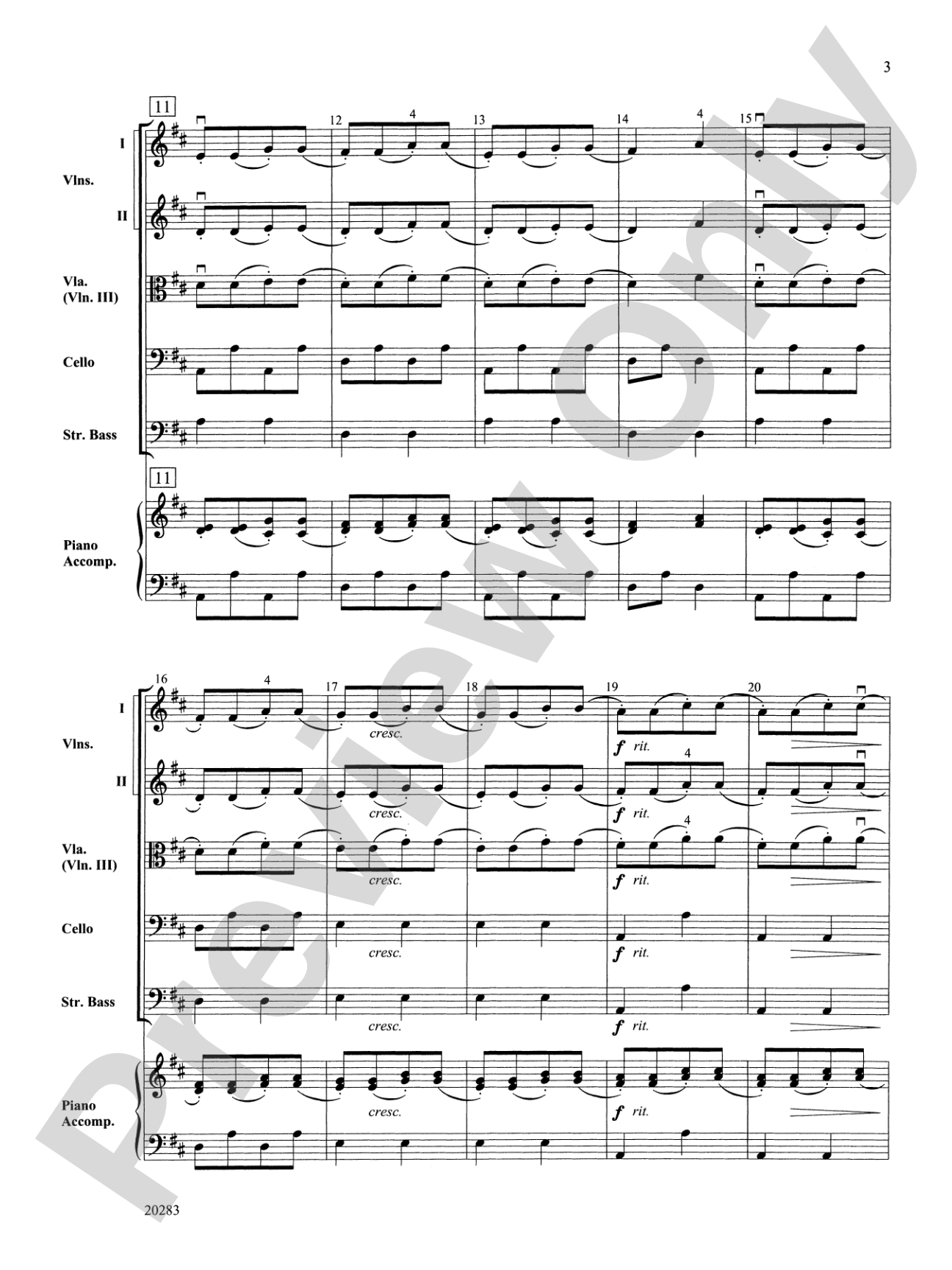 Slavonic Dance: String Orchestra Conductor Score & Parts