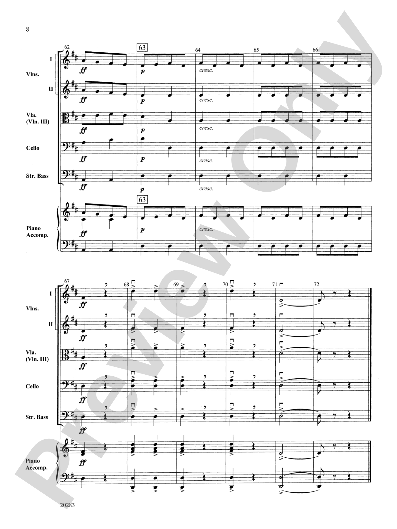 Slavonic Dance: String Orchestra Conductor Score & Parts