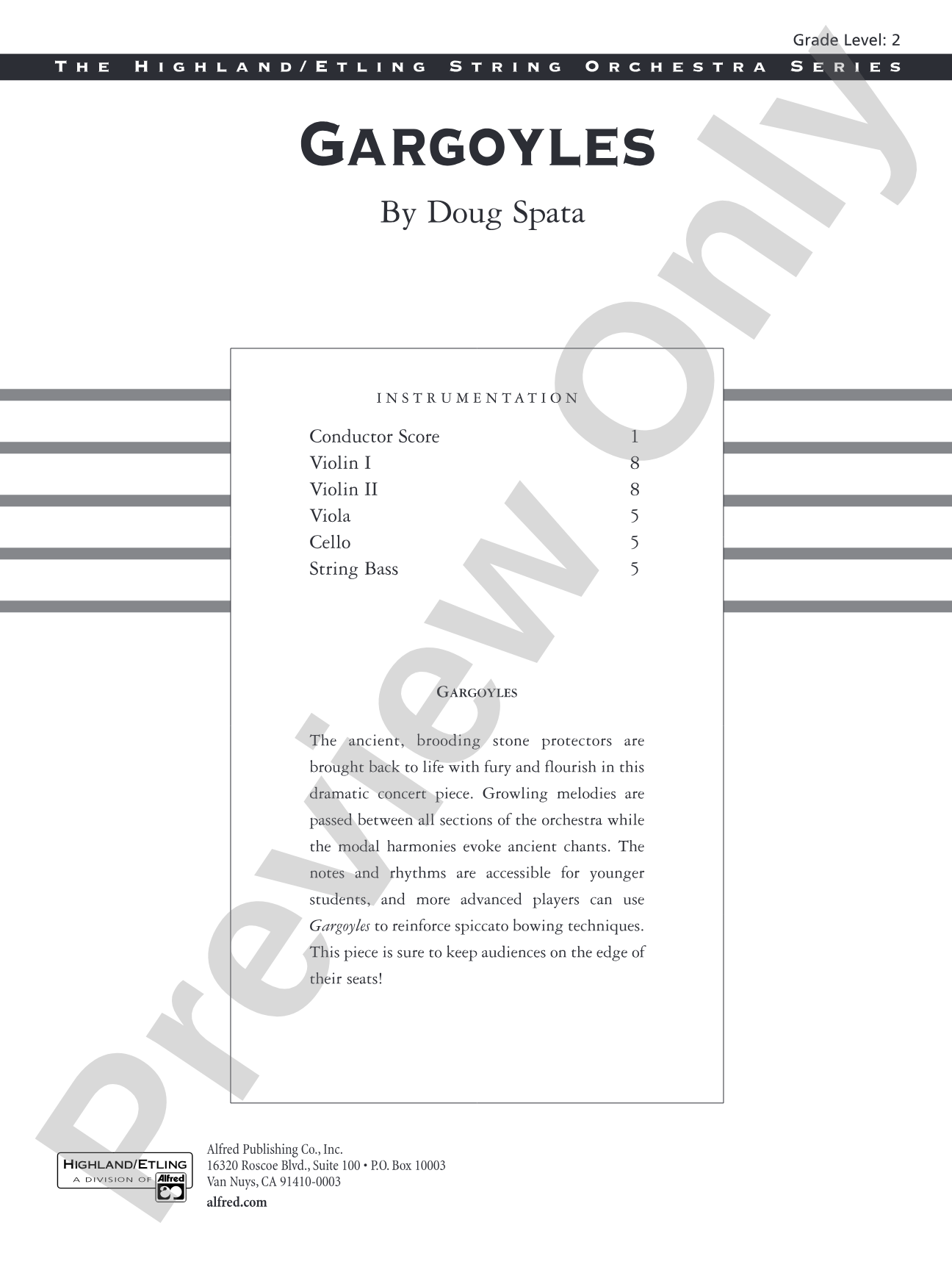 Gargoyles: String Orchestra Conductor Score & Parts