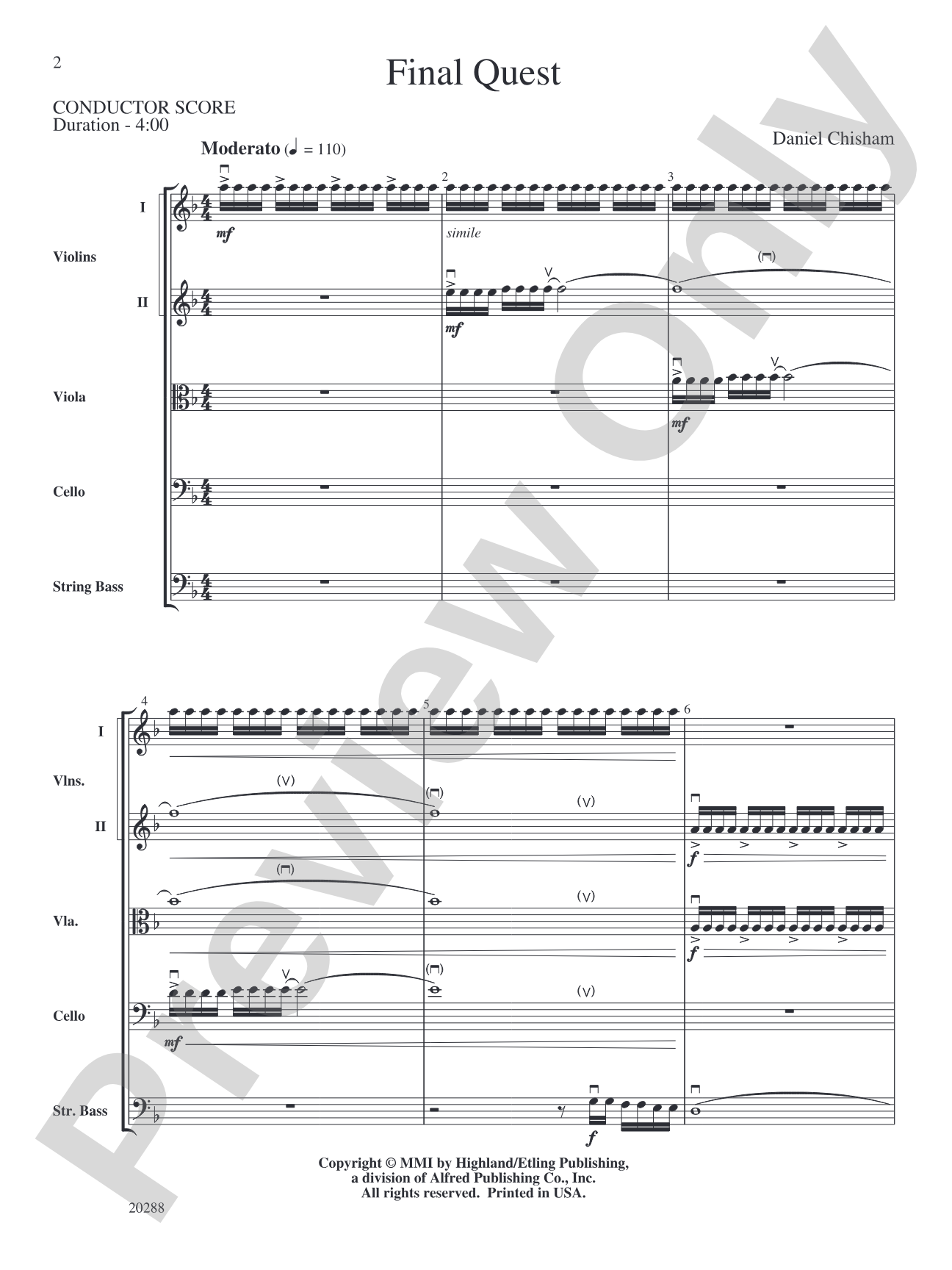 Final Quest: String Orchestra Conductor Score & Parts