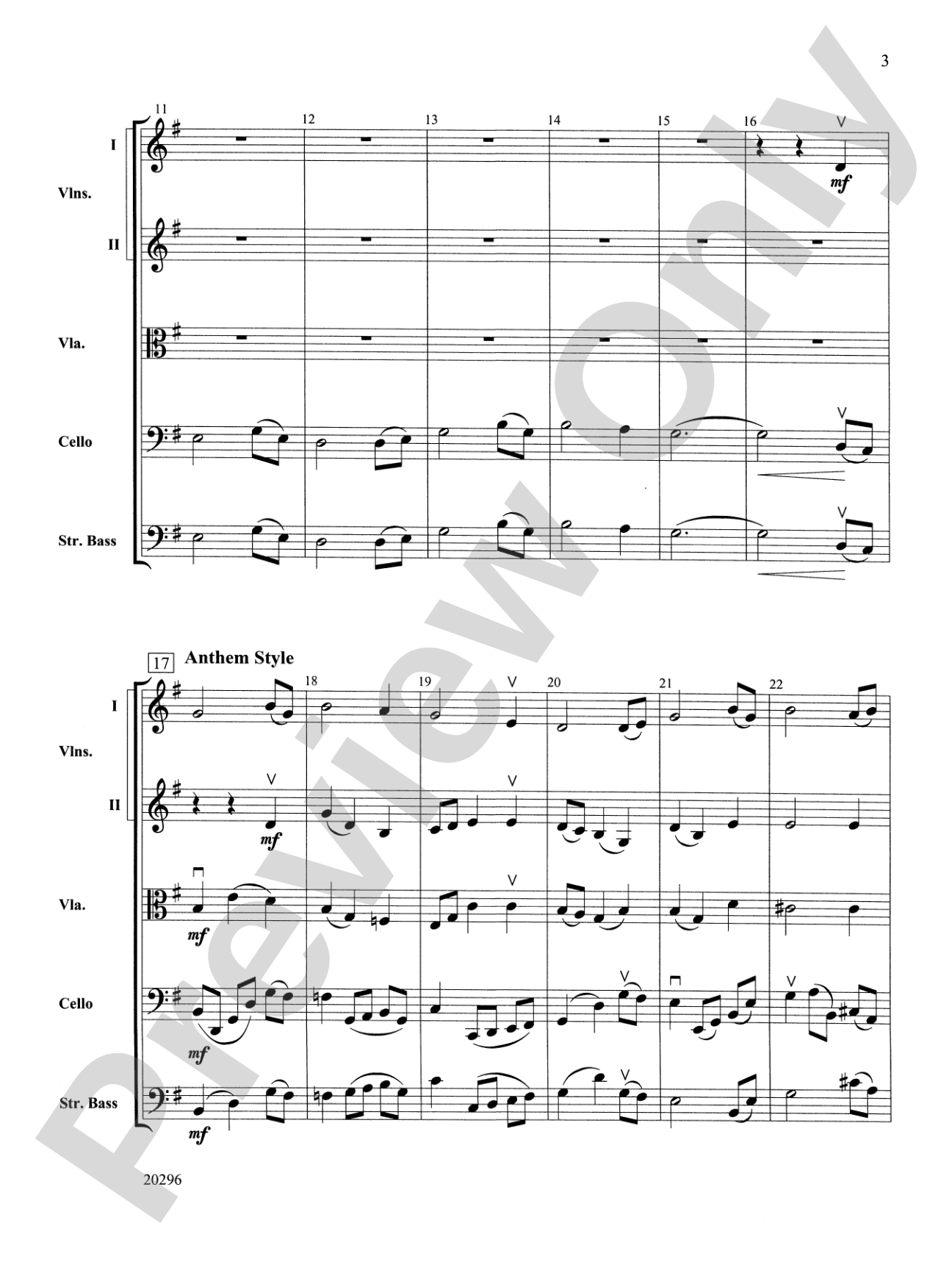 Fantasy on Amazing Grace: String Orchestra Conductor Score & Parts