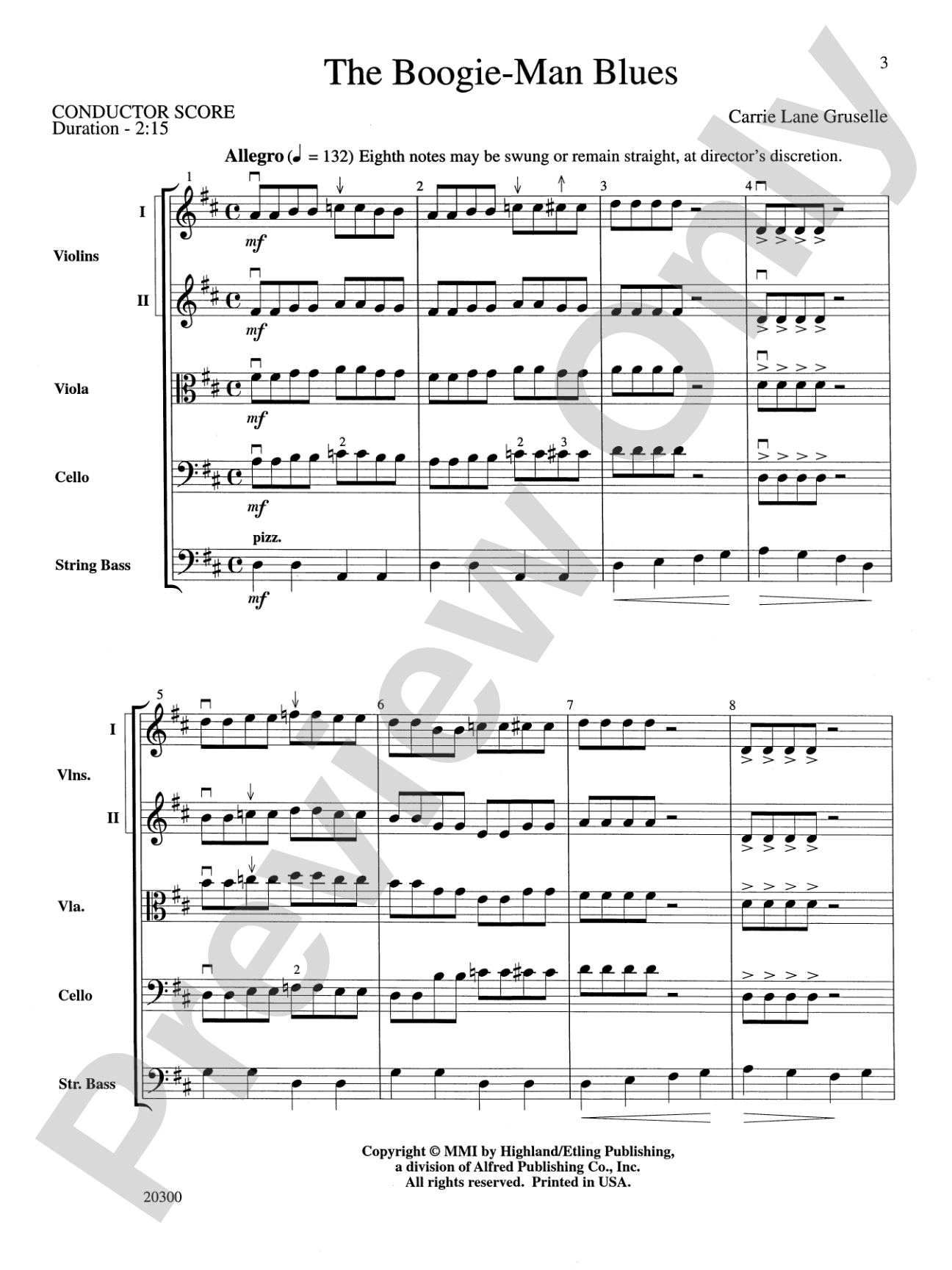 The Boogie-Man Blues: String Orchestra Conductor Score & Parts
