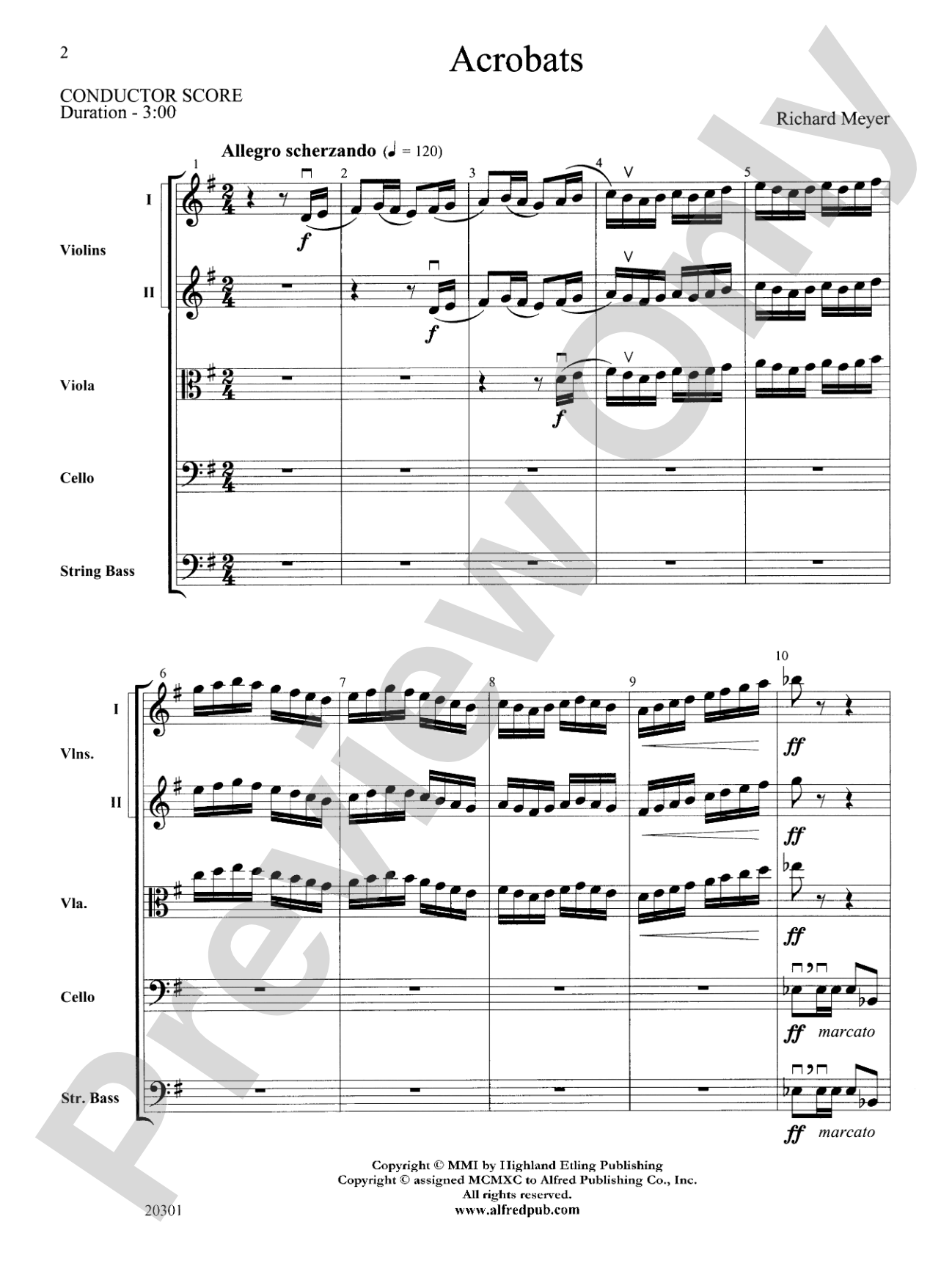 Acrobats: String Orchestra Conductor Score & Parts