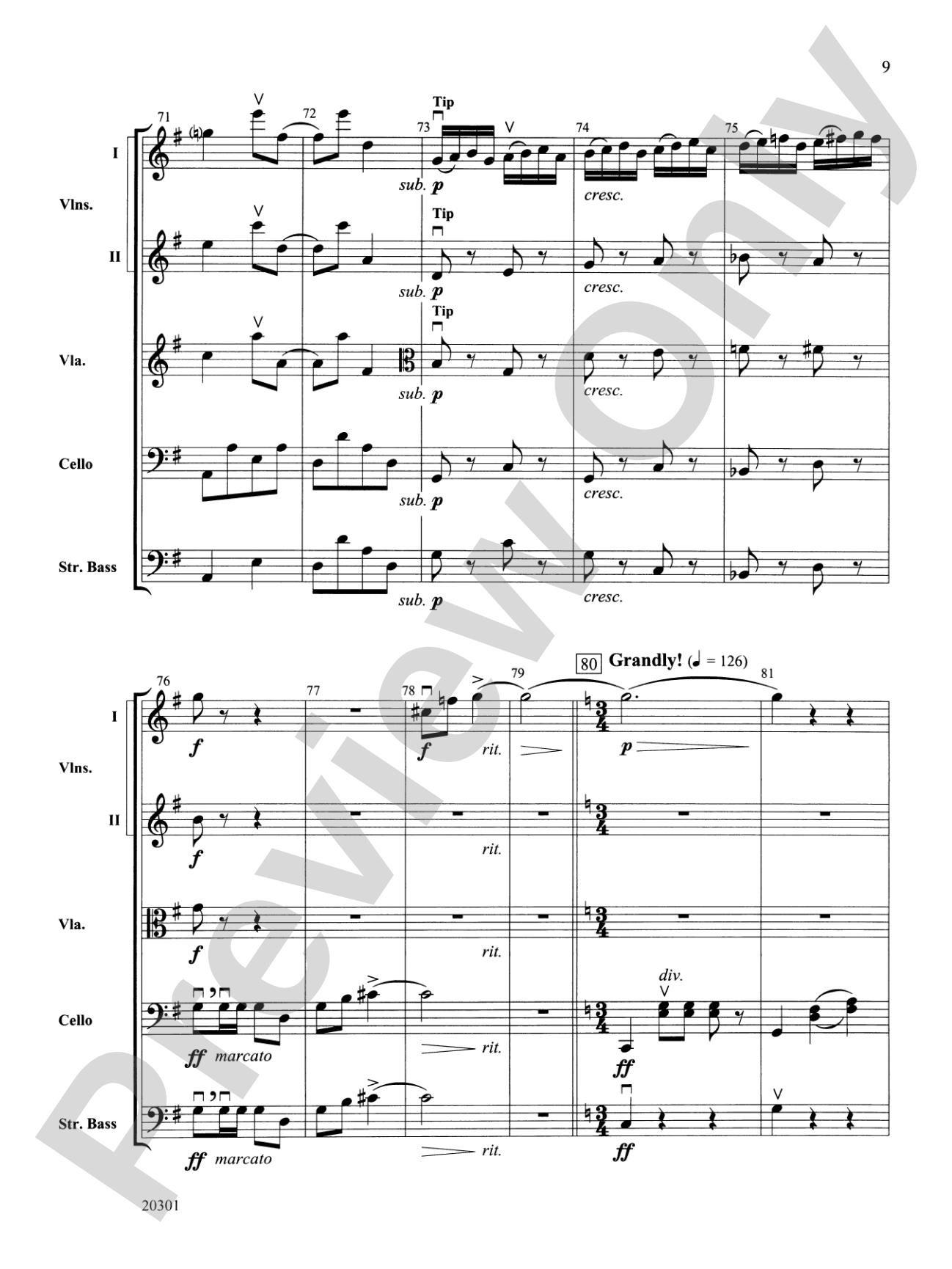 Acrobats: String Orchestra Conductor Score & Parts