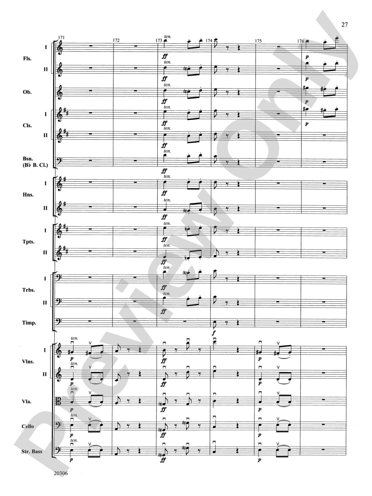 Symphony No. 7 (2nd Movement): Full Orchestra Conductor Score & Parts