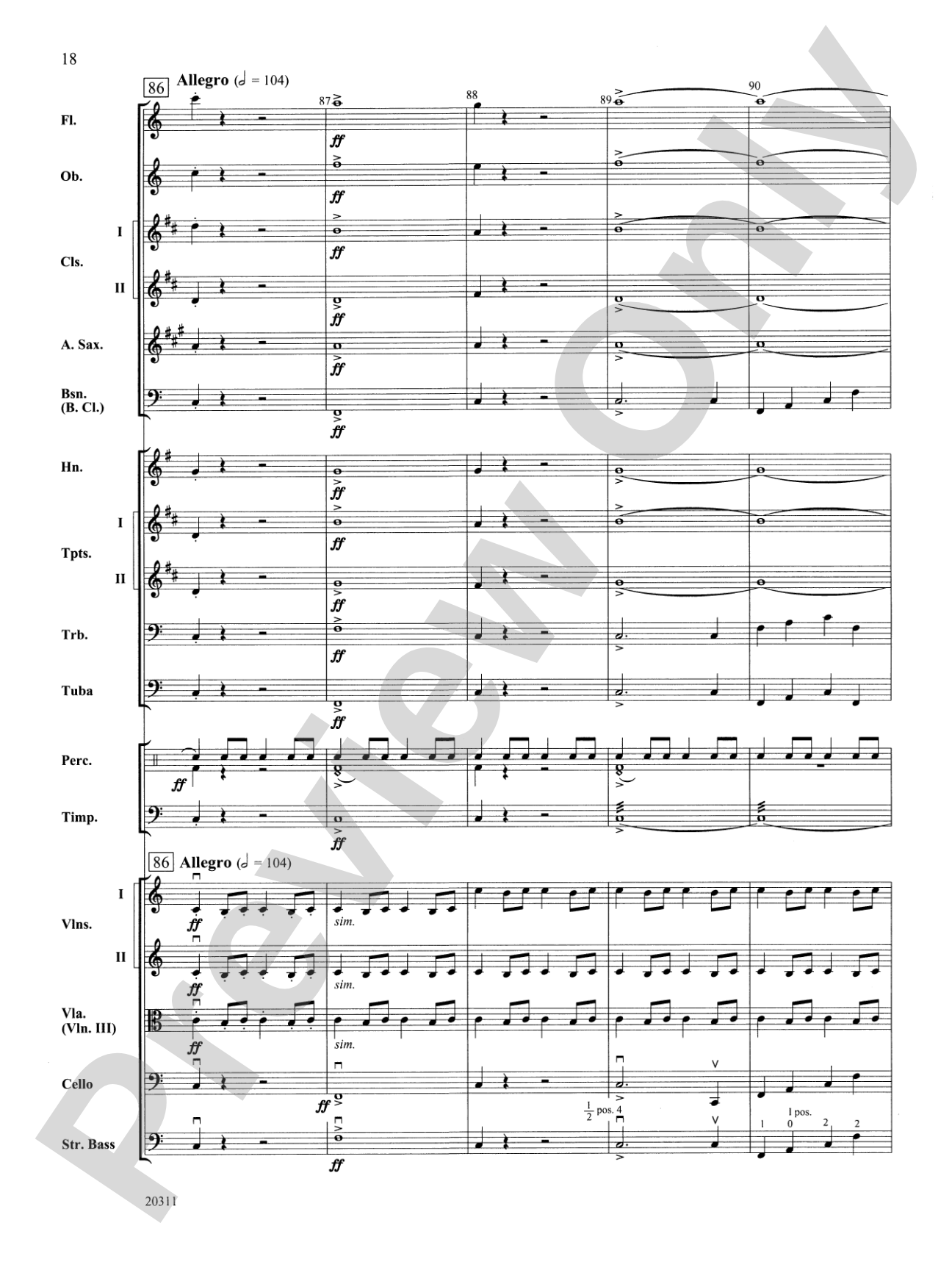 Symphony No. 1 (4th Movement ): Full Orchestra Conductor Score & Parts