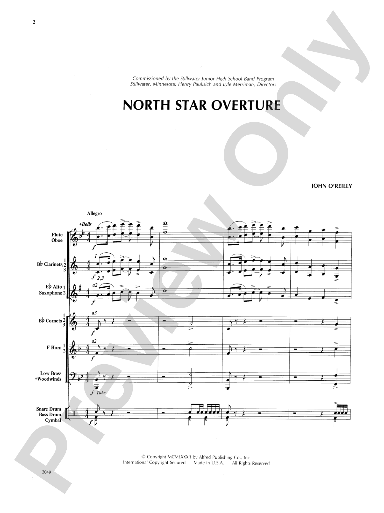 North Star Overture: Concert Band Conductor Score & Parts