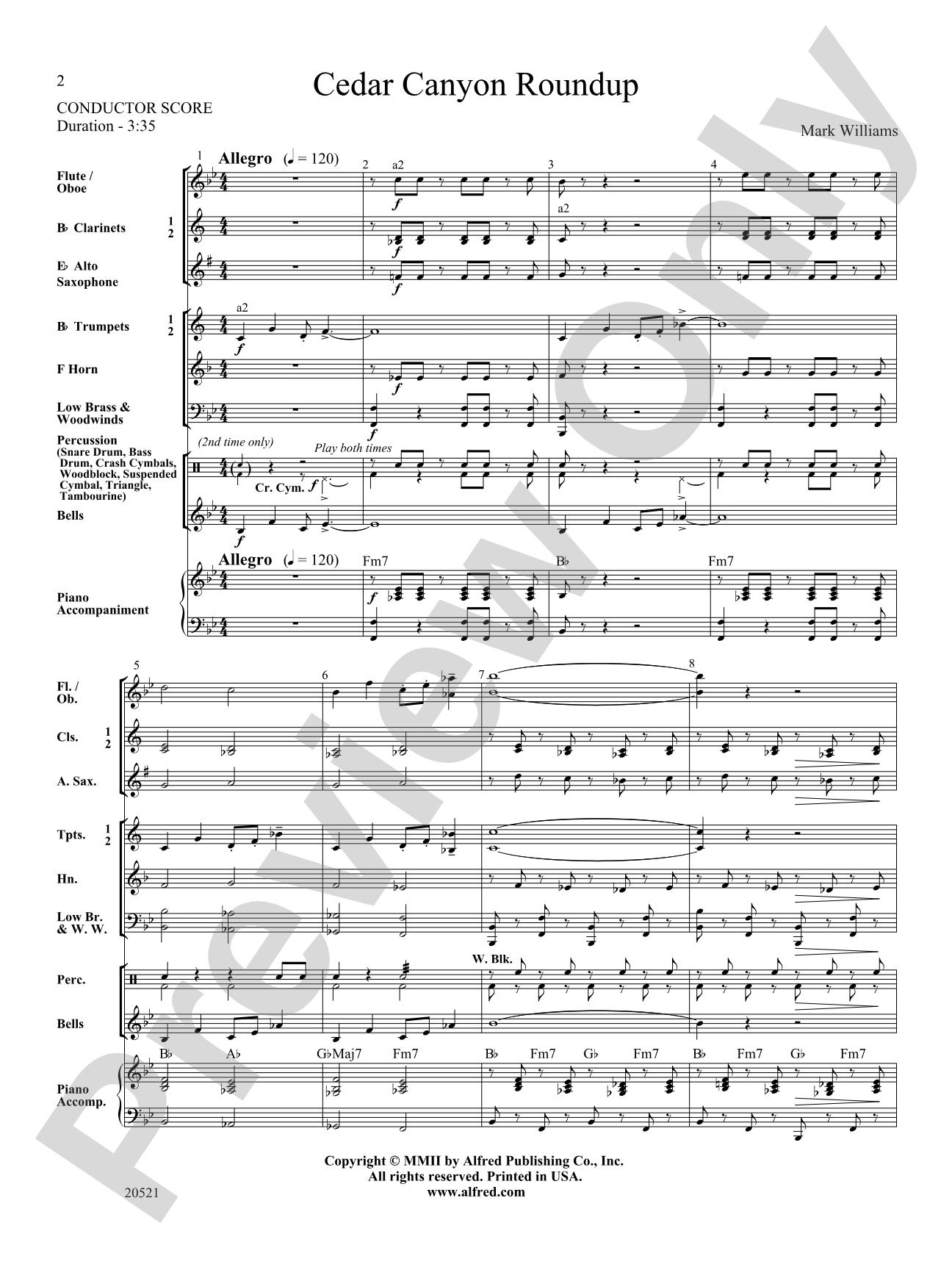 Cedar Canyon Roundup: Concert Band Conductor Score & Parts