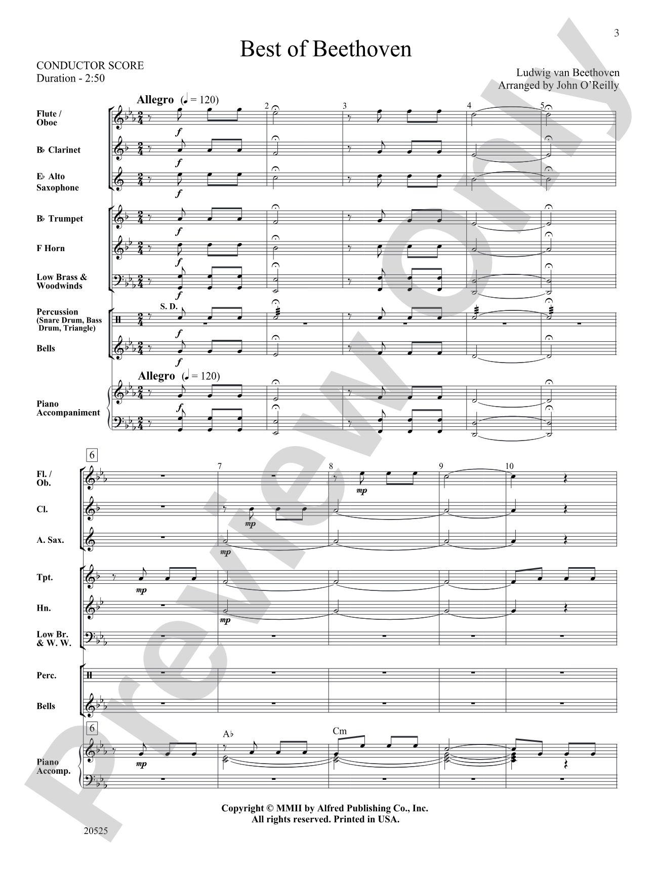 Best of Beethoven: Concert Band Conductor Score & Parts