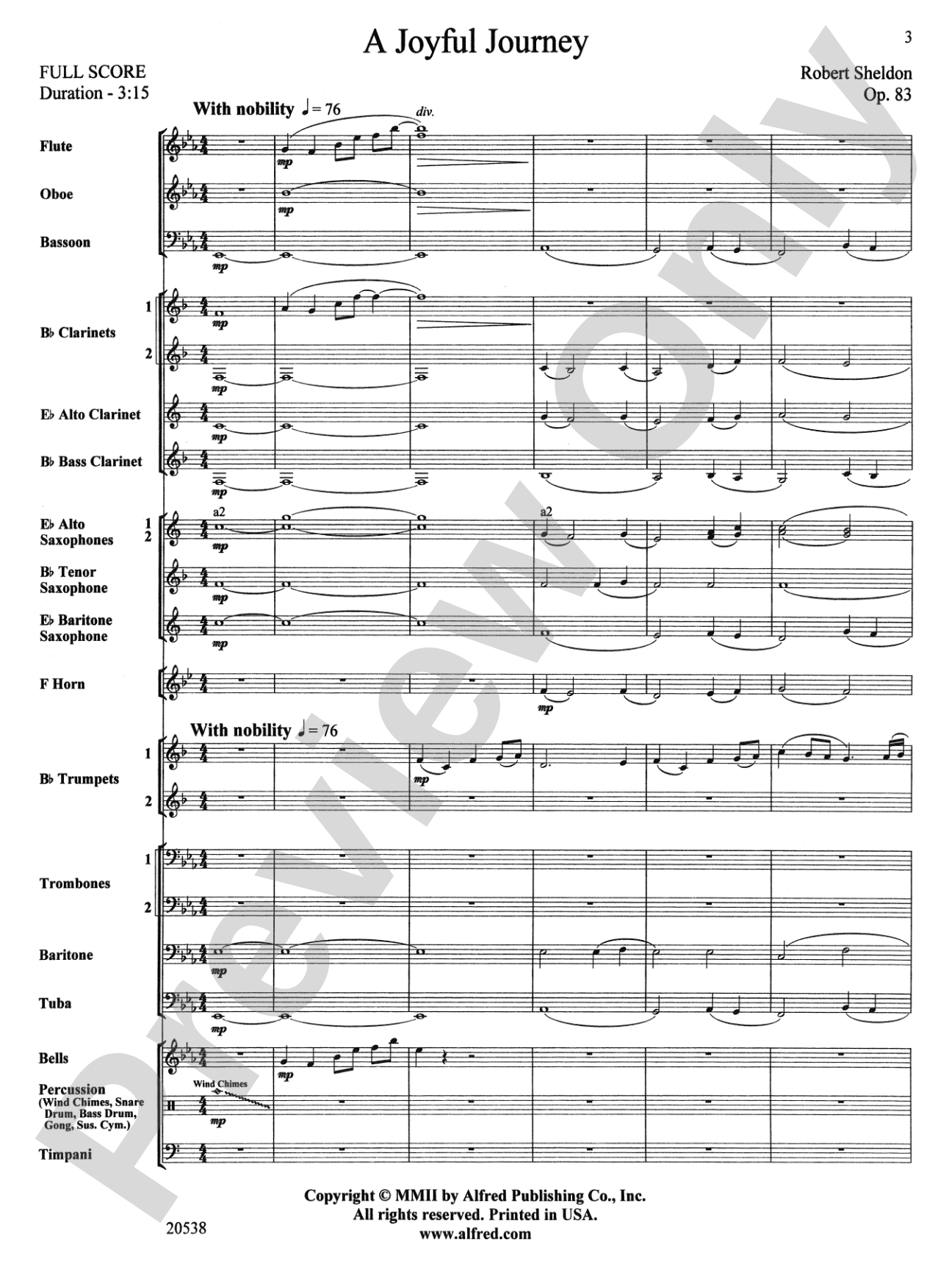 A Joyful Journey: Score