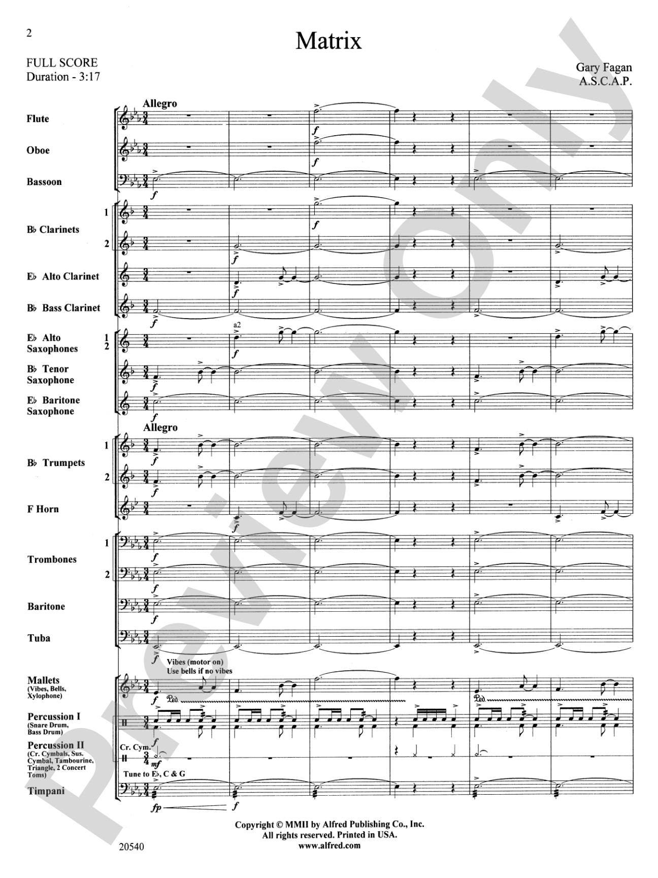 Matrix: Concert Band Conductor Score & Parts