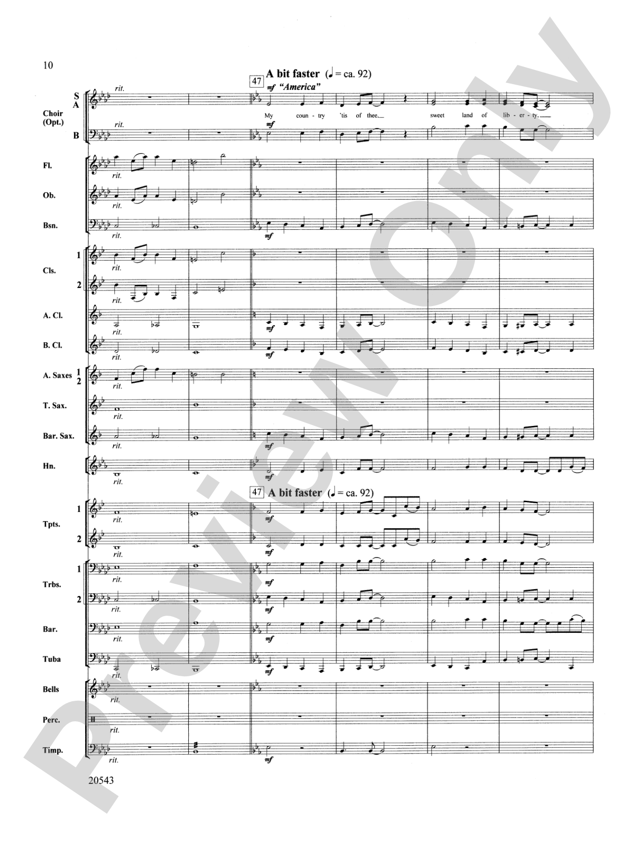 United We Stand (An American Medley): Concert Band Conductor Score & Parts