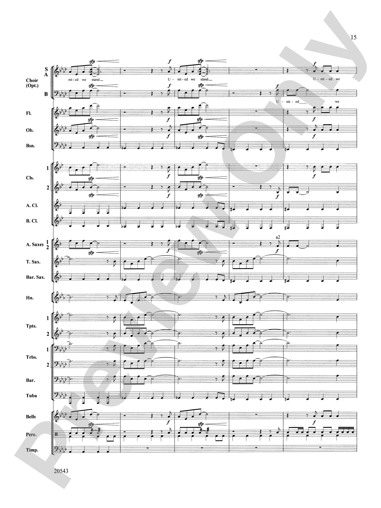 United We Stand (An American Medley): Concert Band Conductor Score & Parts