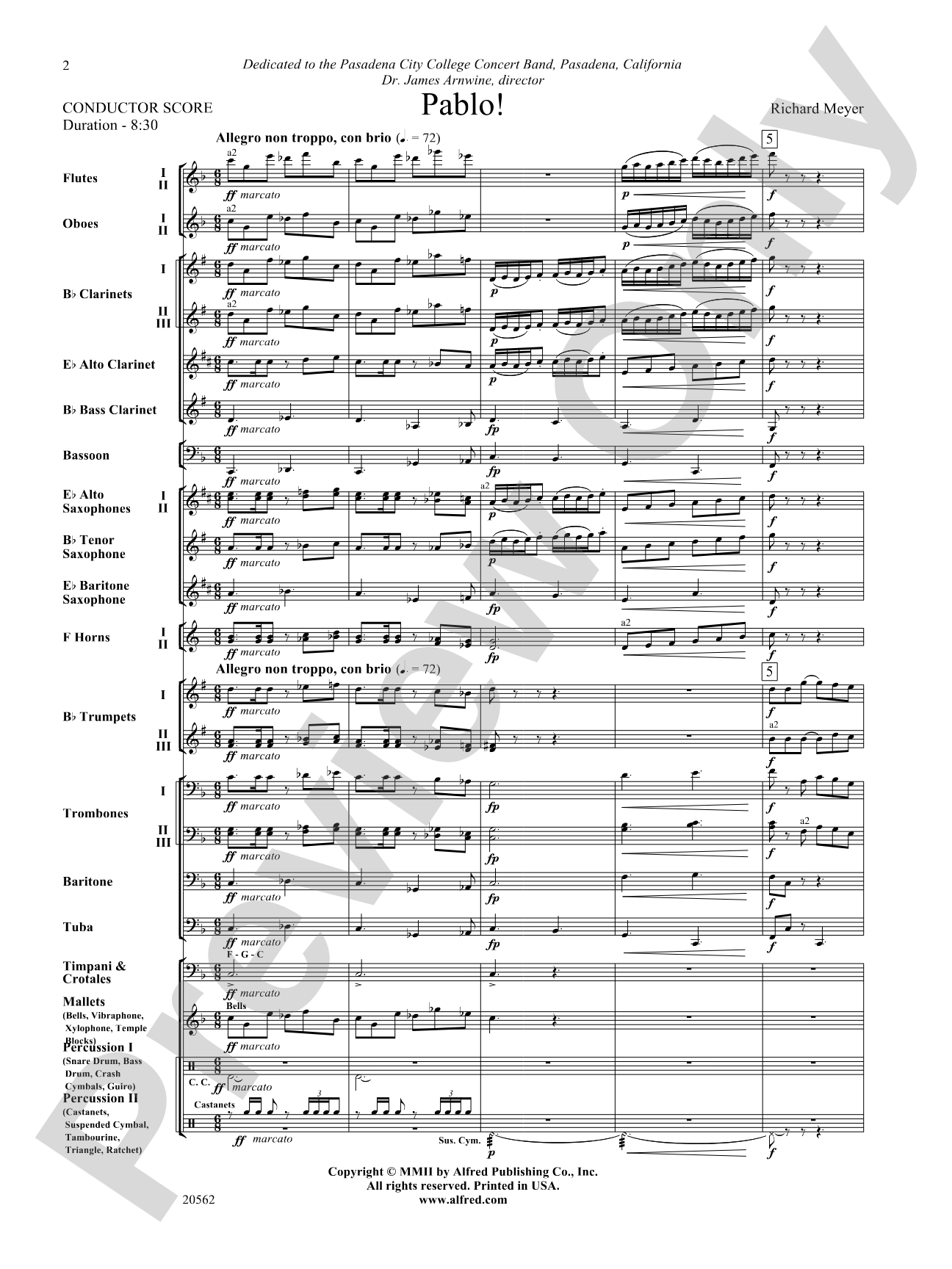 Pablo!: Concert Band Conductor Score & Parts