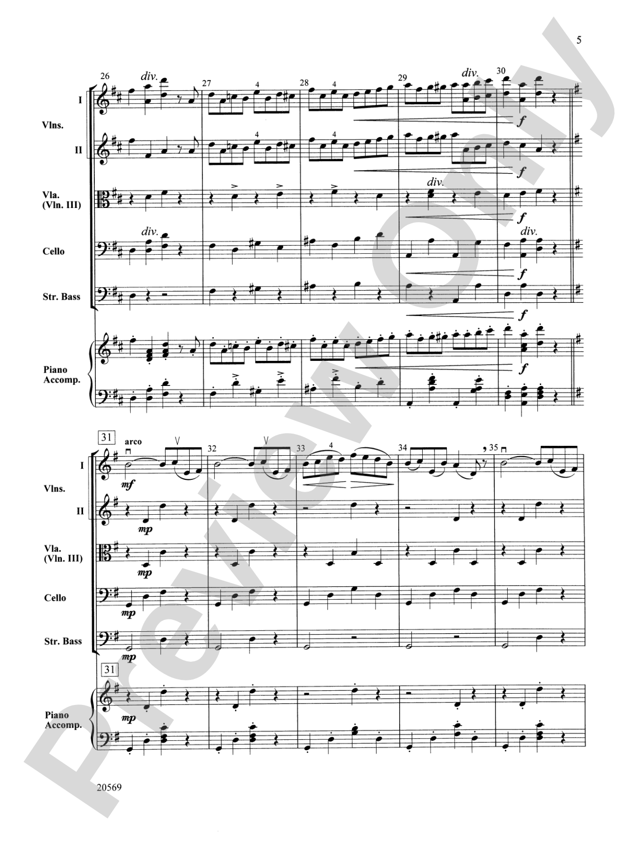 Pizzicato Polka (from the ballet Sylvia): String Orchestra Conductor Score & Parts