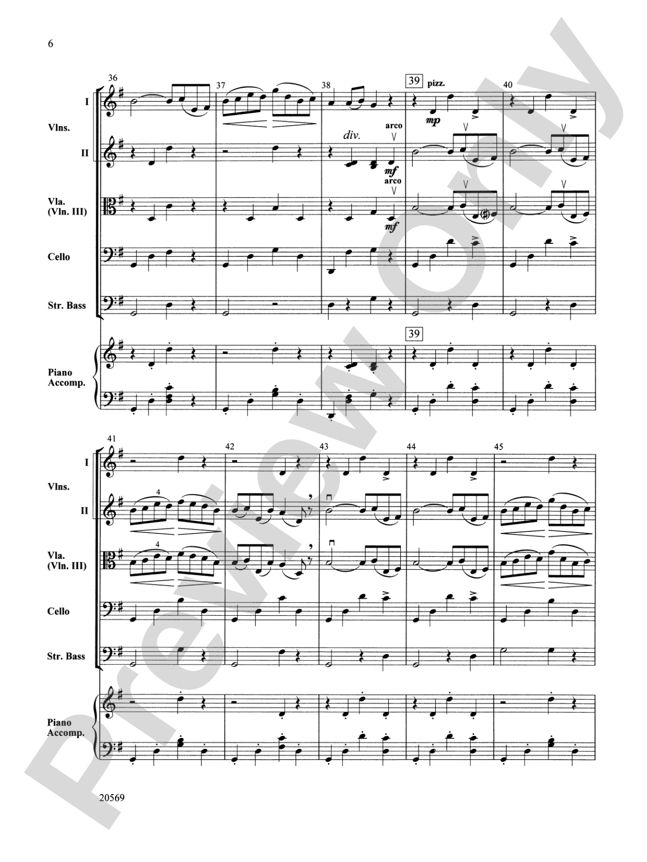 Pizzicato Polka (from the ballet Sylvia): String Orchestra Conductor Score & Parts