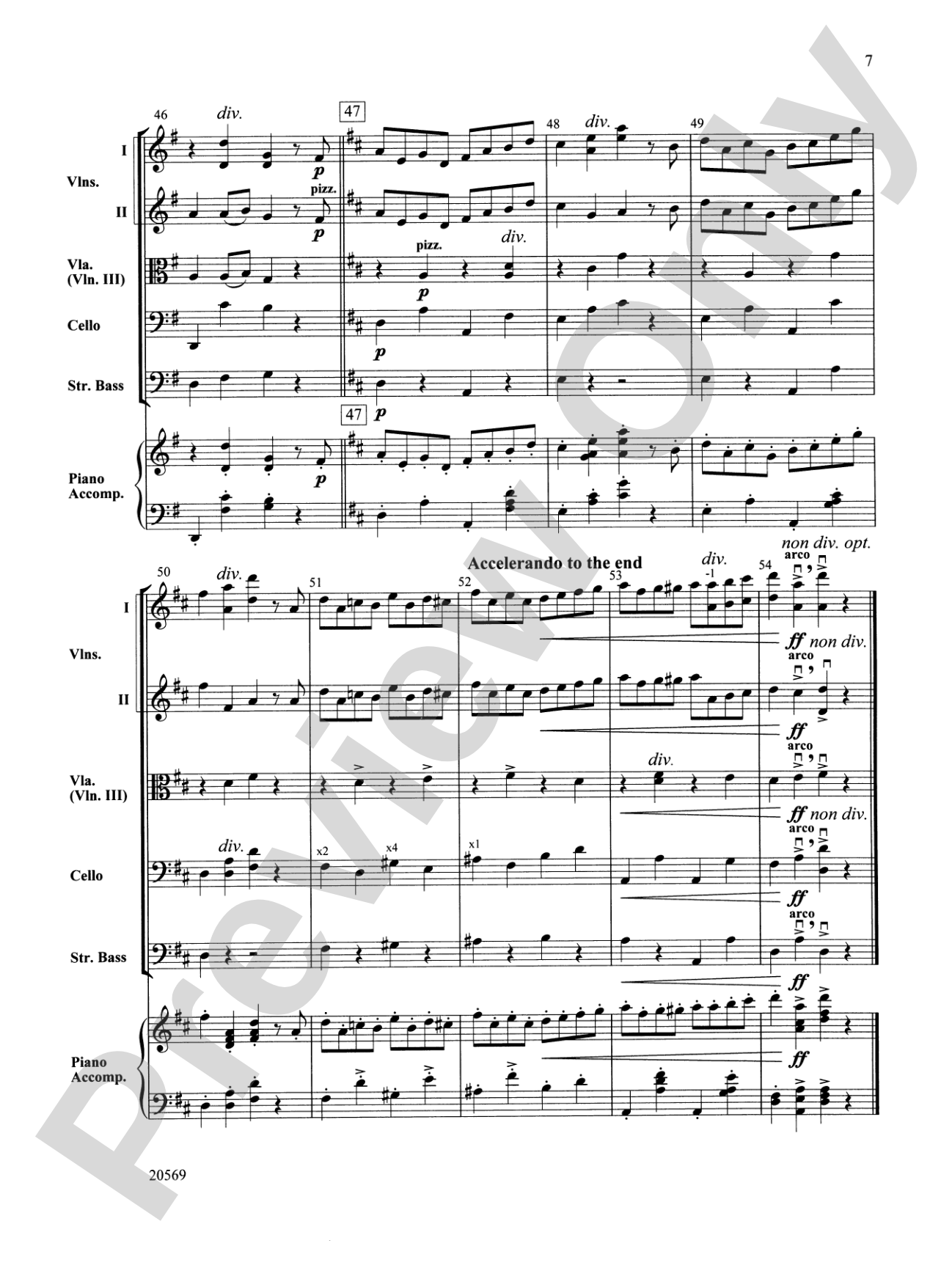 Pizzicato Polka (from the ballet Sylvia): String Orchestra Conductor Score & Parts