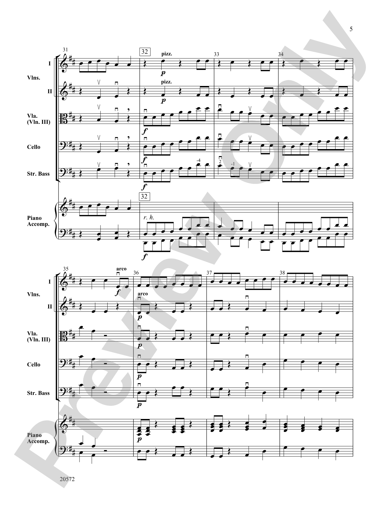 Bach Country Fiddles: String Orchestra Conductor Score & Parts