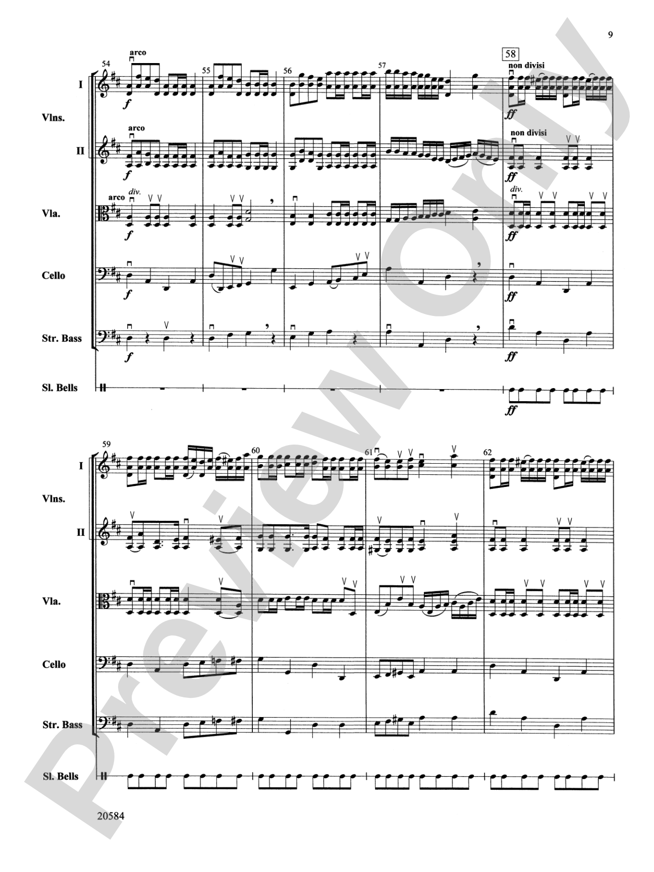 Jingle Bells Hoedown: String Orchestra Conductor Score & Parts