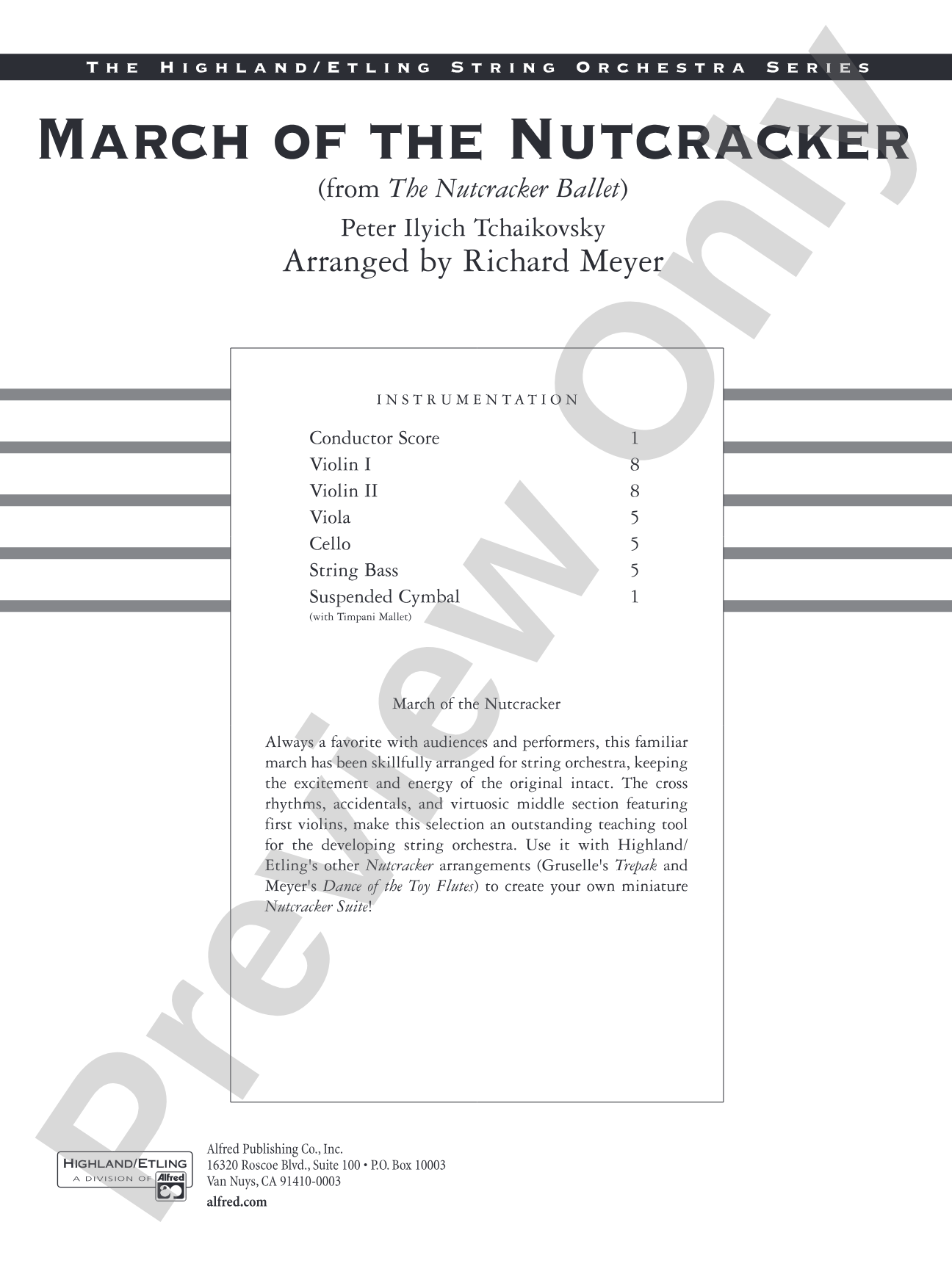 March of the Nutcracker (from The Nutcracker Ballet): Score