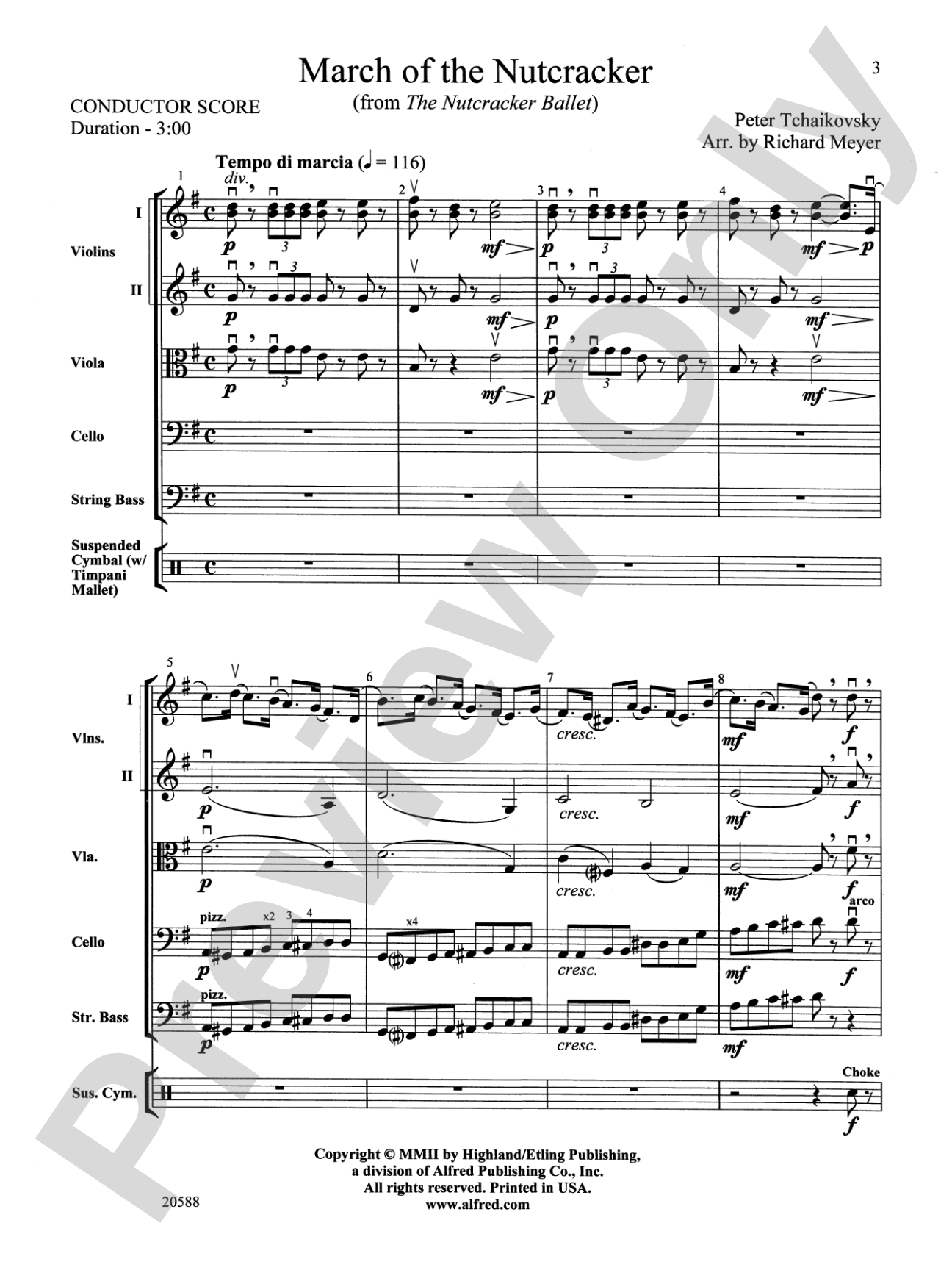 March of the Nutcracker (from The Nutcracker Ballet): Score