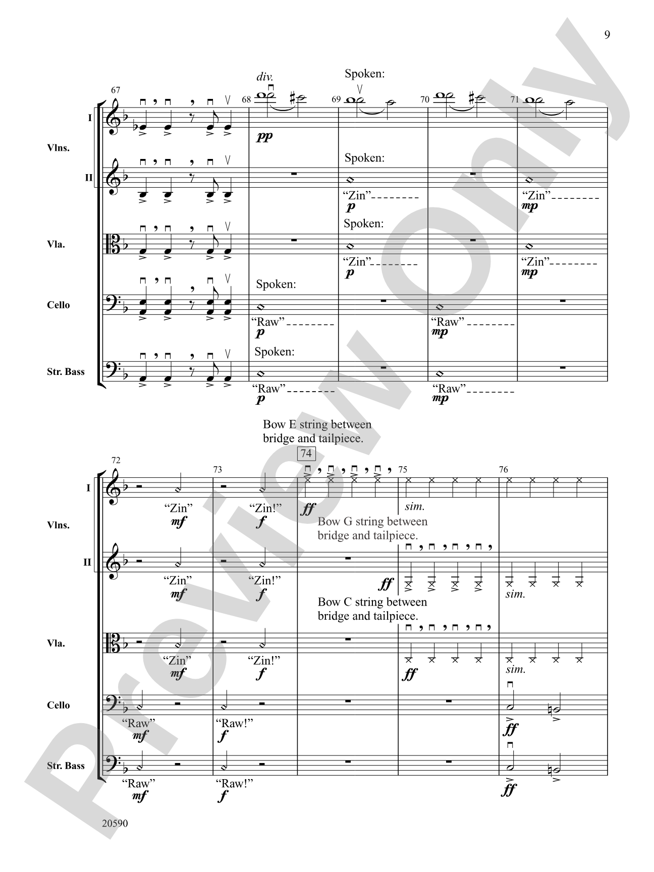 Curse of the Rosin Eating Zombies from Outer Space: String Orchestra Conductor Score & Parts