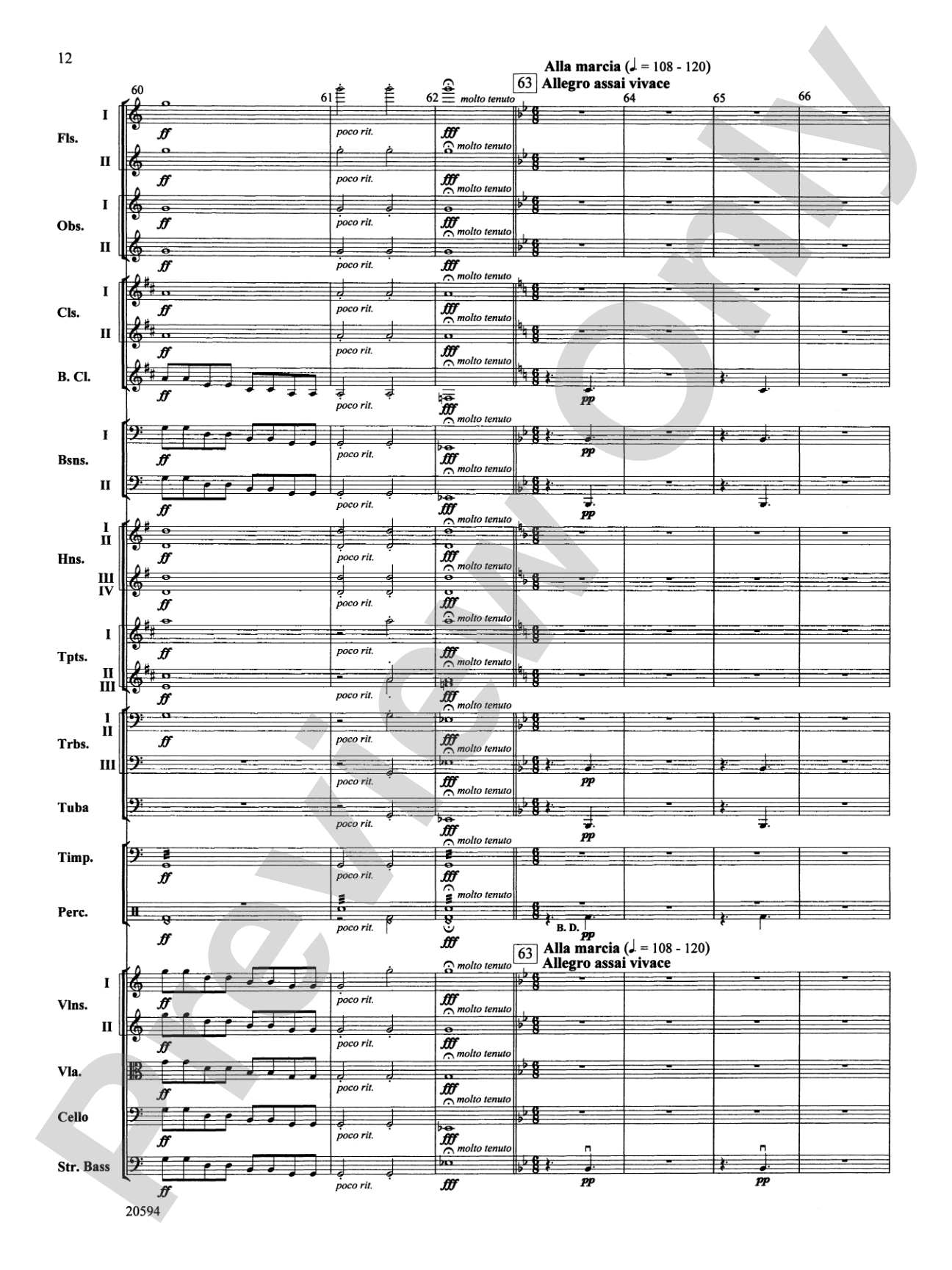 Symphony No. 9 (Fourth Movement): Full Orchestra Conductor Score & Parts
