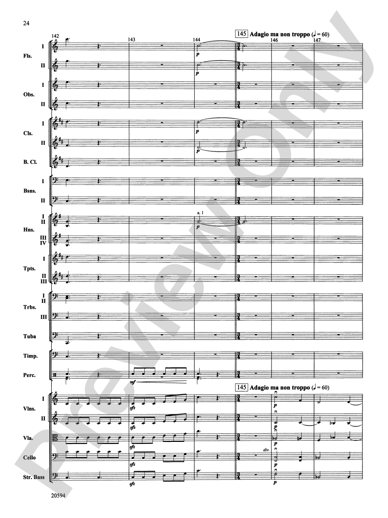 Symphony No. 9 (Fourth Movement): Full Orchestra Conductor Score & Parts
