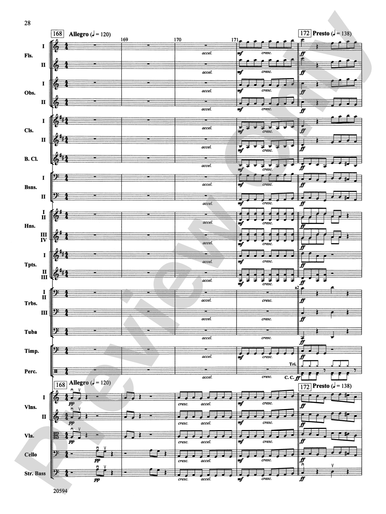 Symphony No. 9 (Fourth Movement): Full Orchestra Conductor Score & Parts