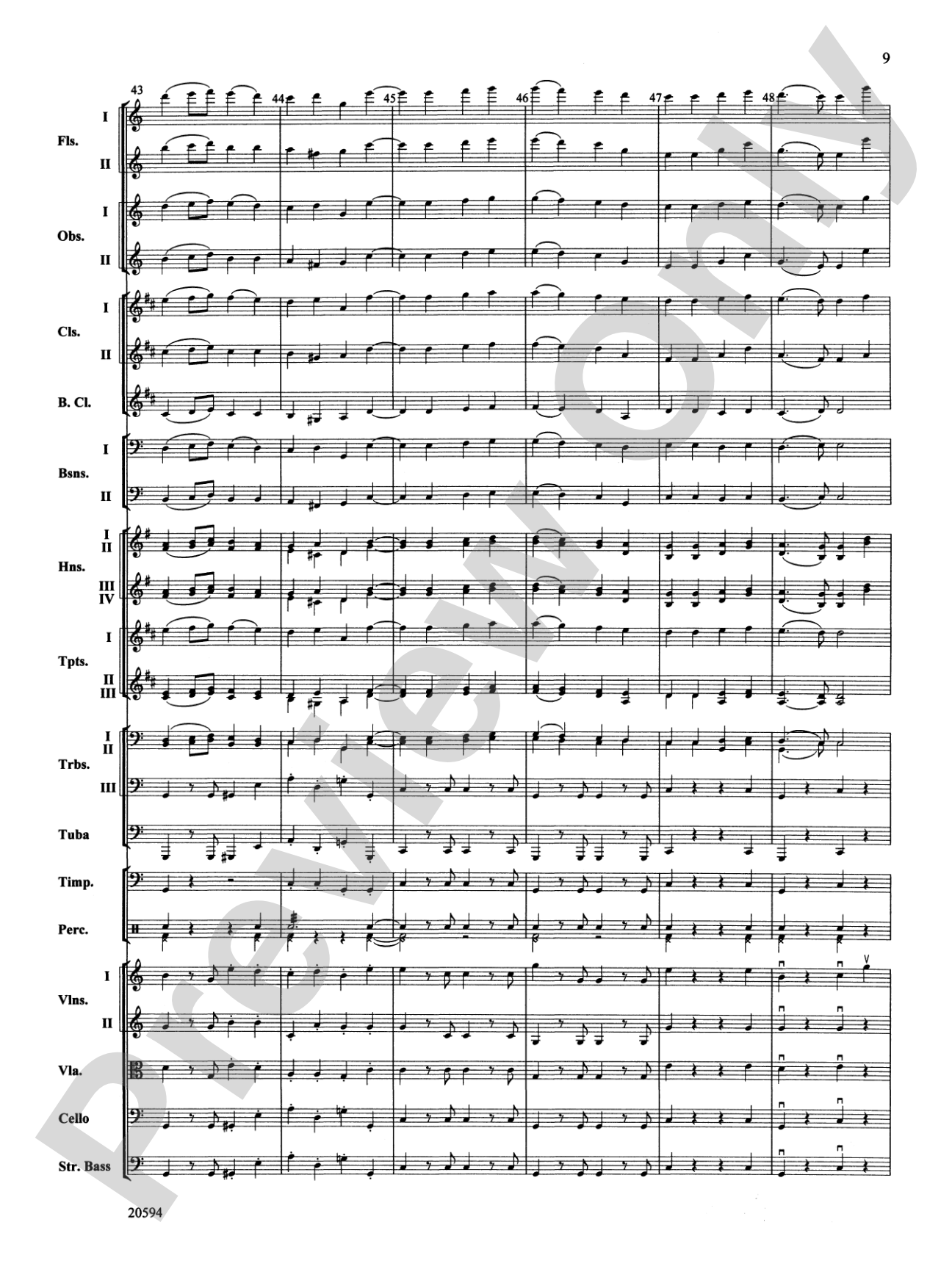 Symphony No. 9 (Fourth Movement): Full Orchestra Conductor Score & Parts