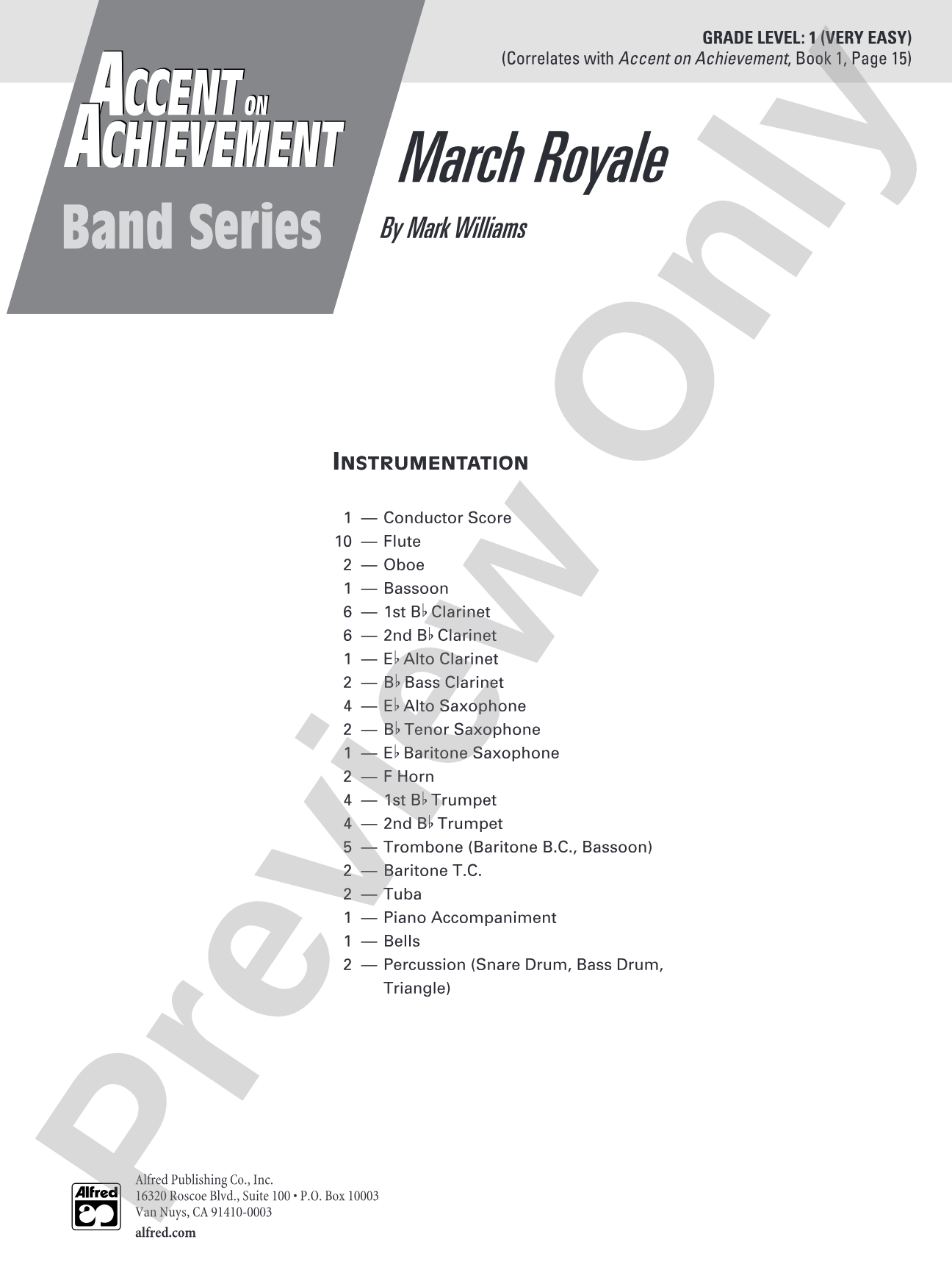 March Royale: Concert Band Conductor Score & Parts