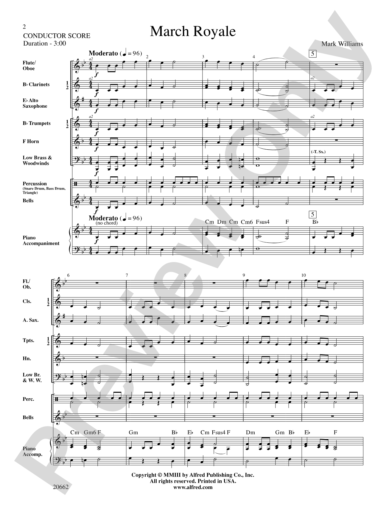 March Royale: Concert Band Conductor Score & Parts