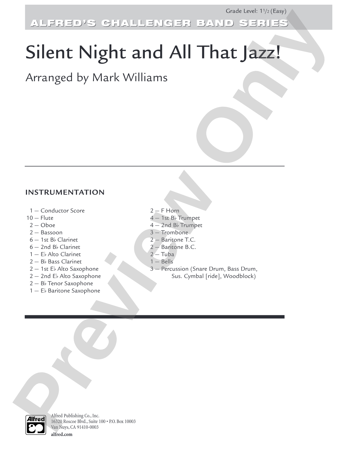 Silent Night & All That Jazz!: Concert Band Conductor Score & Parts