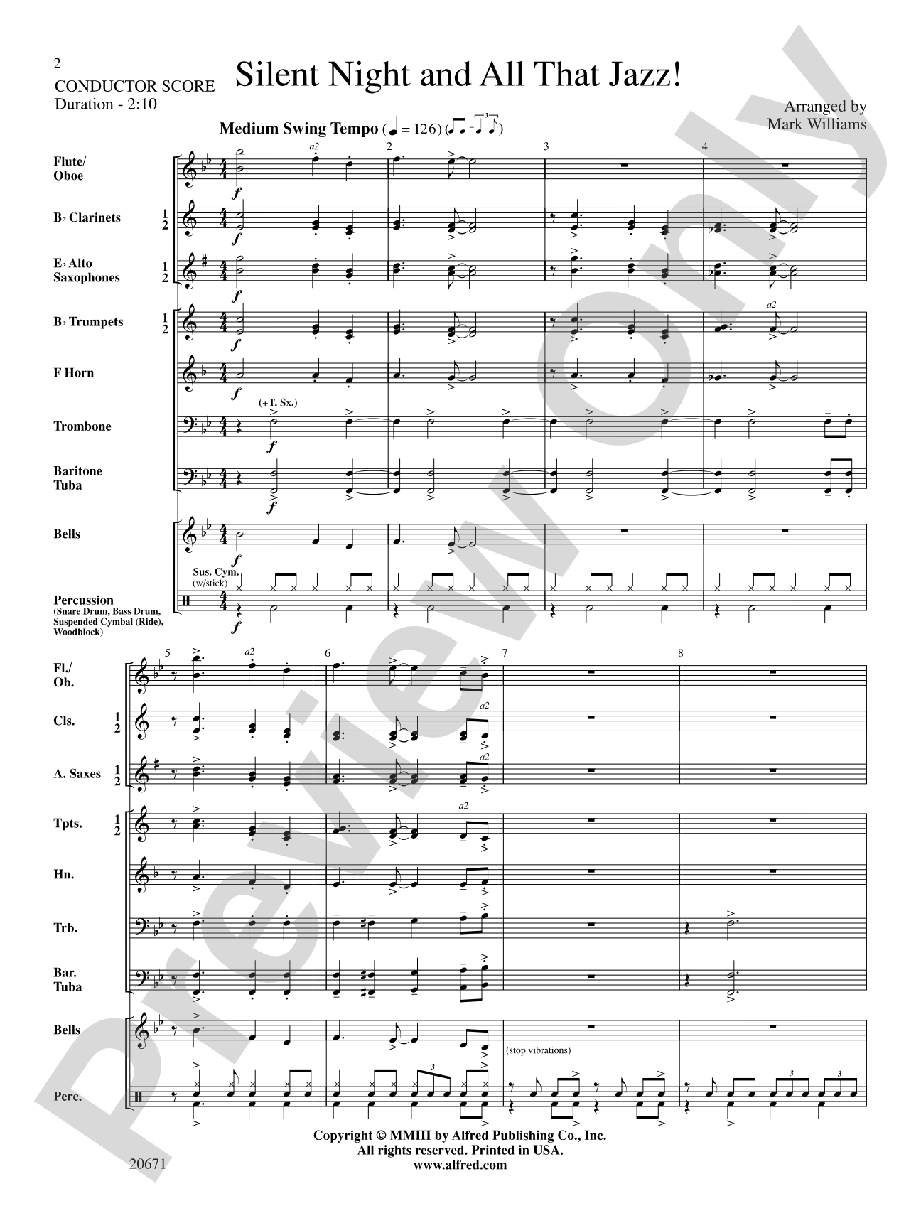 Silent Night & All That Jazz!: Concert Band Conductor Score & Parts