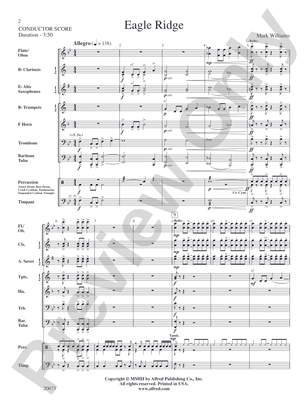 Eagle Ridge: Concert Band Conductor Score & Parts
