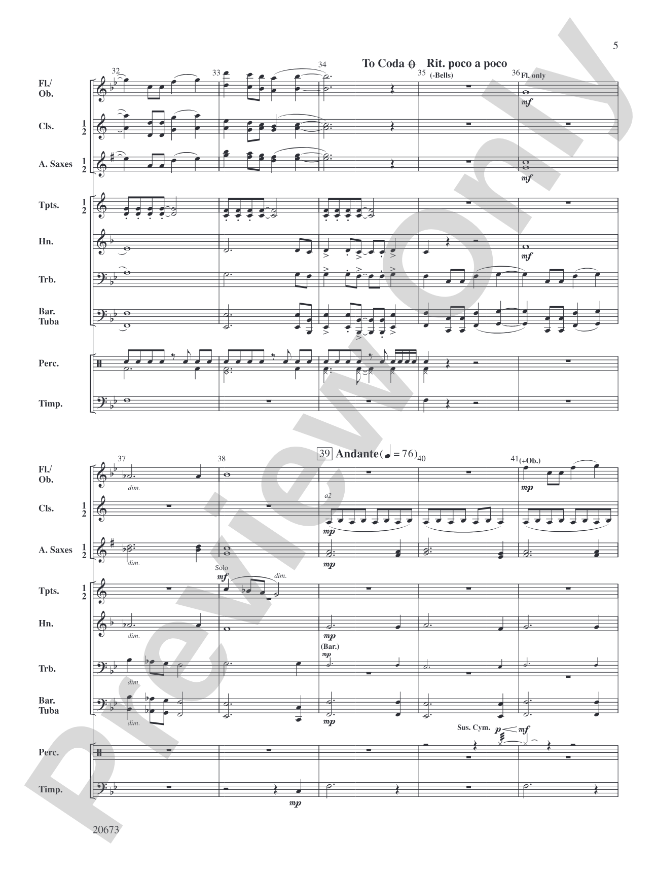 Eagle Ridge: Concert Band Conductor Score & Parts