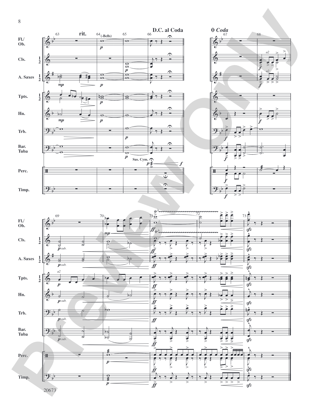 Eagle Ridge: Concert Band Conductor Score & Parts