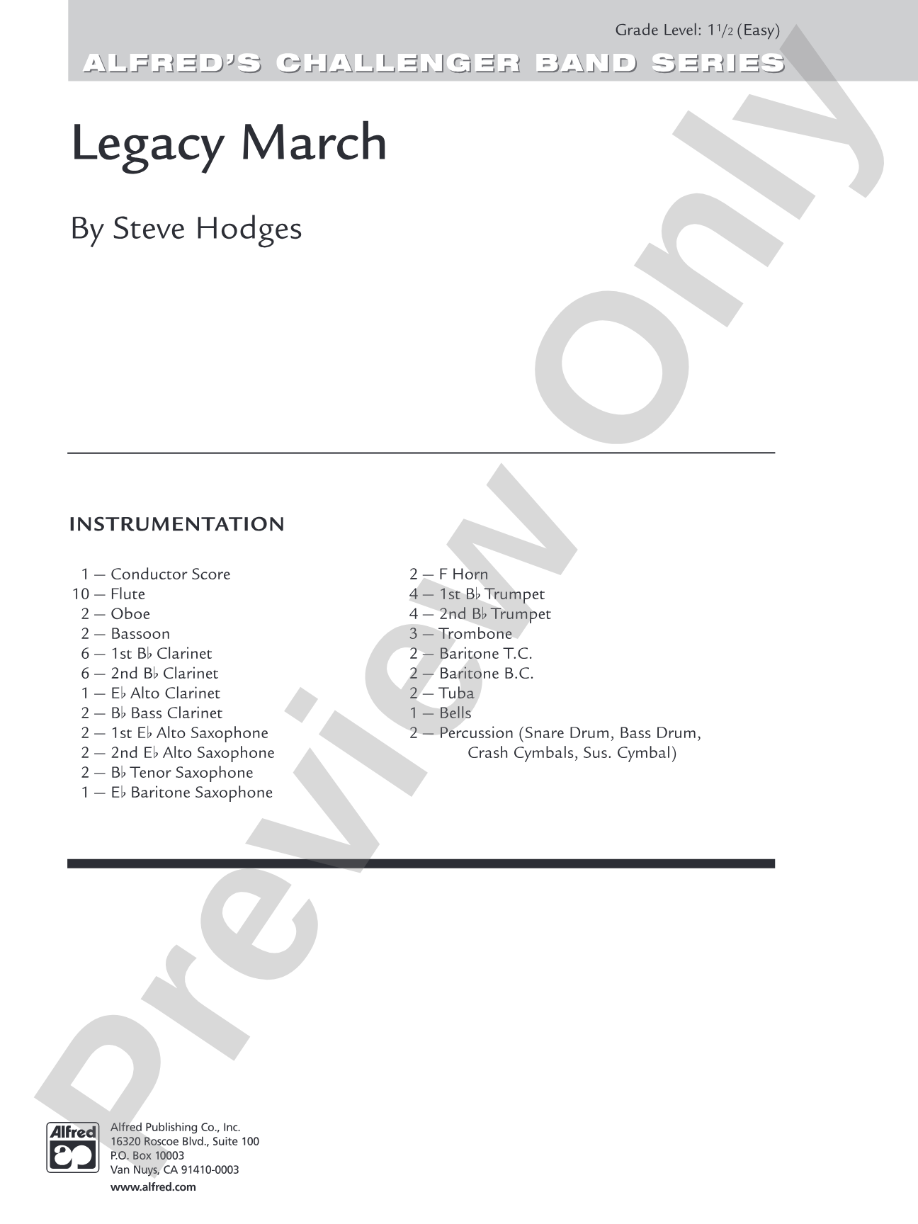 Legacy March: Concert Band Conductor Score & Parts