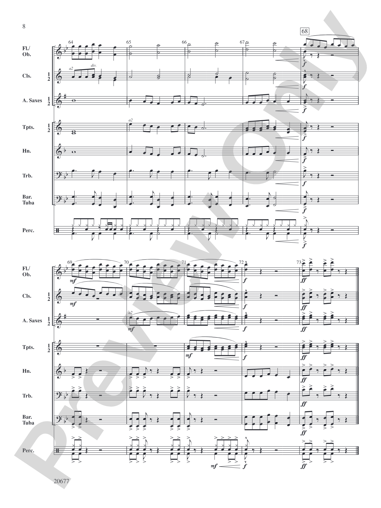 Arocknophobia: Concert Band Conductor Score & Parts
