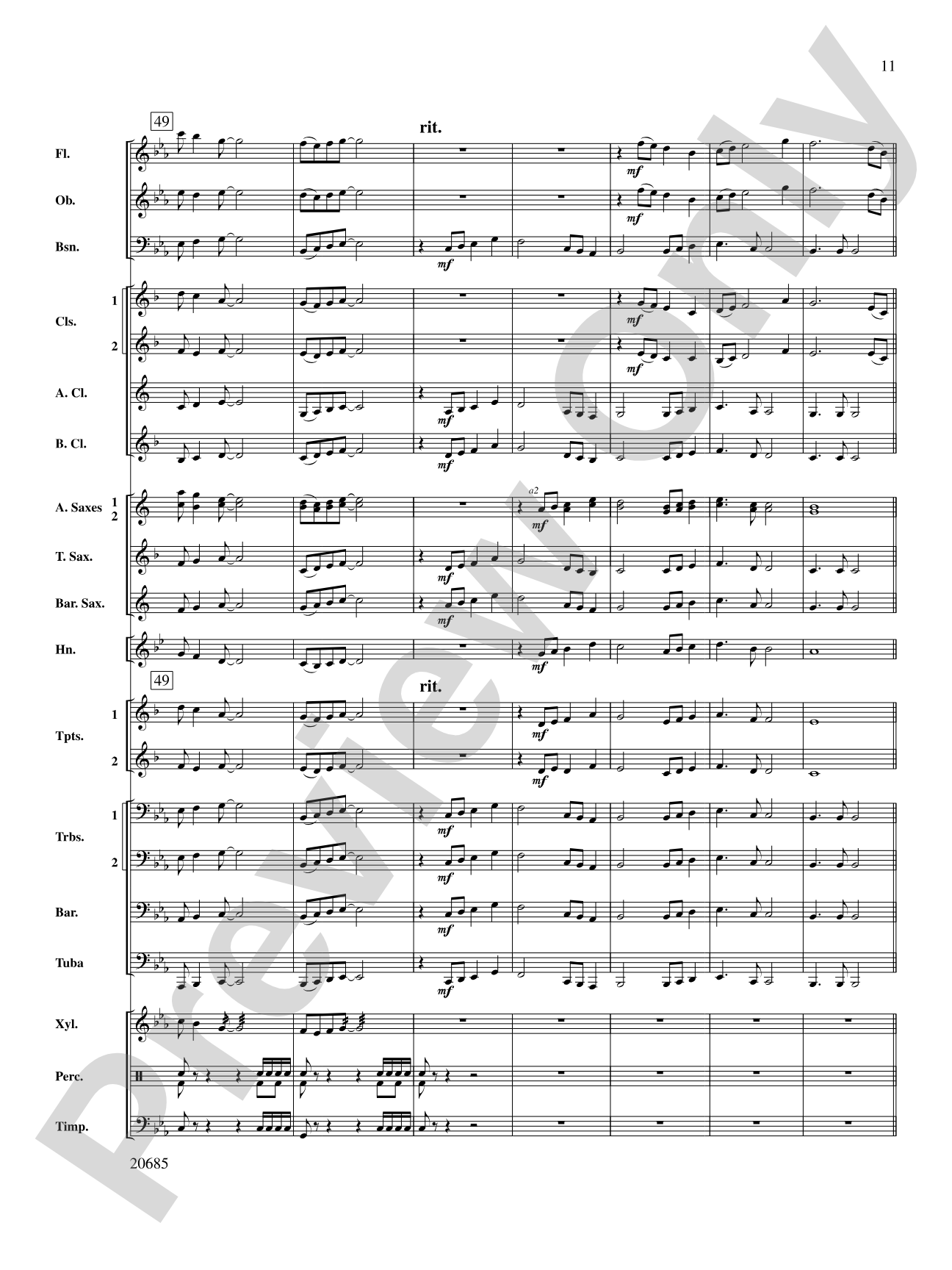Granite Bay Overture: Concert Band Conductor Score & Parts
