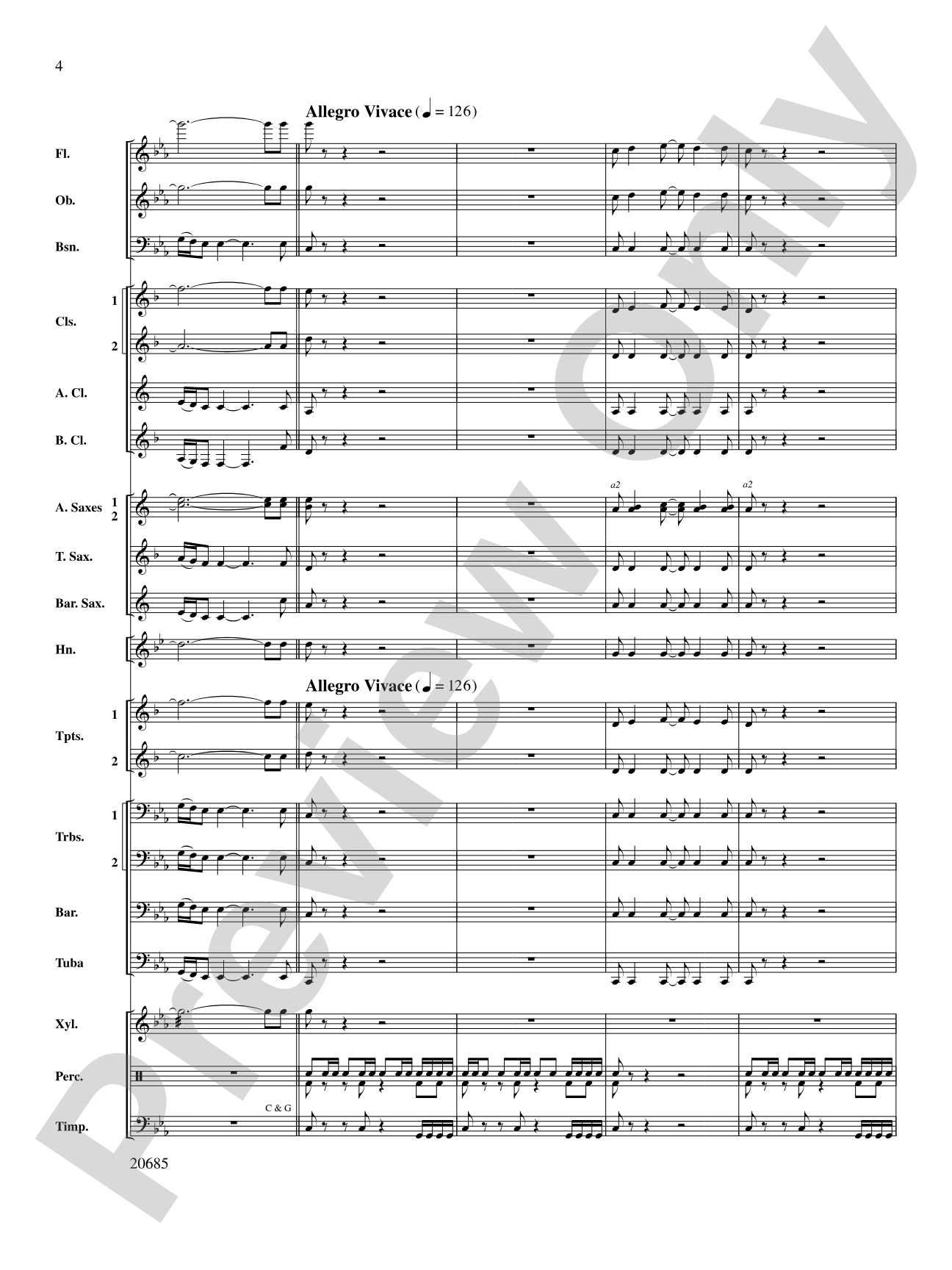 Granite Bay Overture: Concert Band Conductor Score & Parts