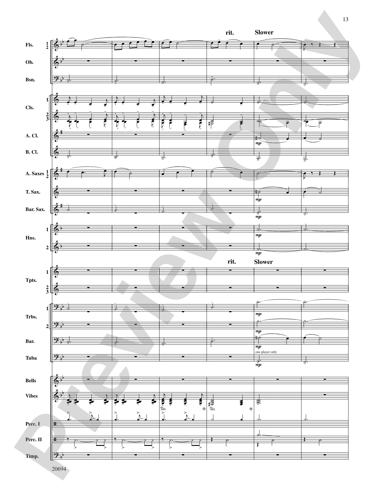 Ballade: Concert Band Conductor Score & Parts