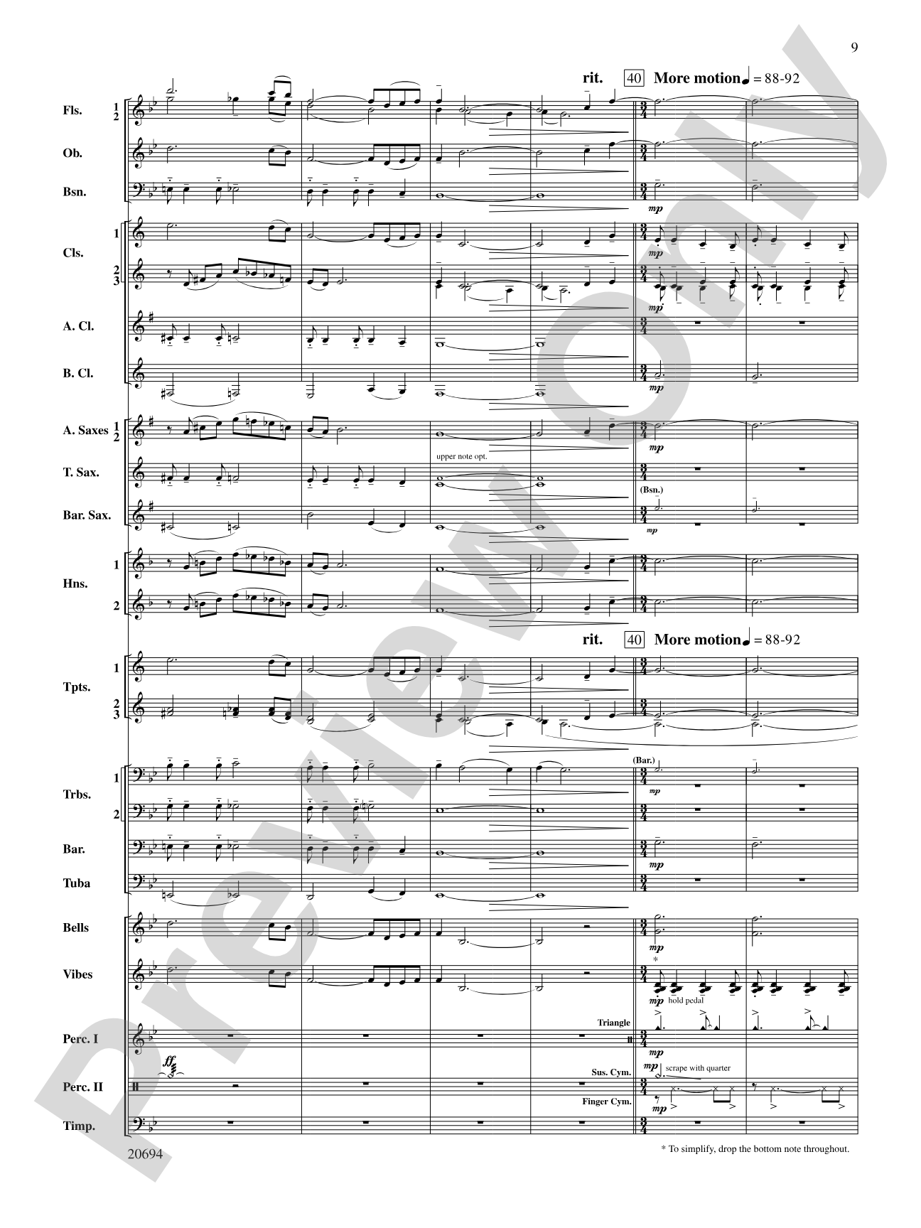 Ballade: Concert Band Conductor Score & Parts