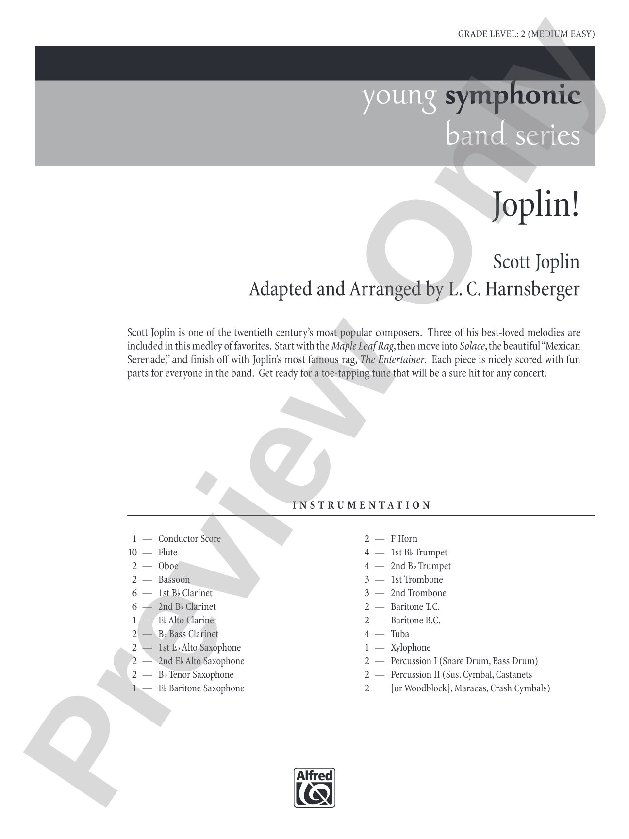 Joplin!: Concert Band Conductor Score & Parts