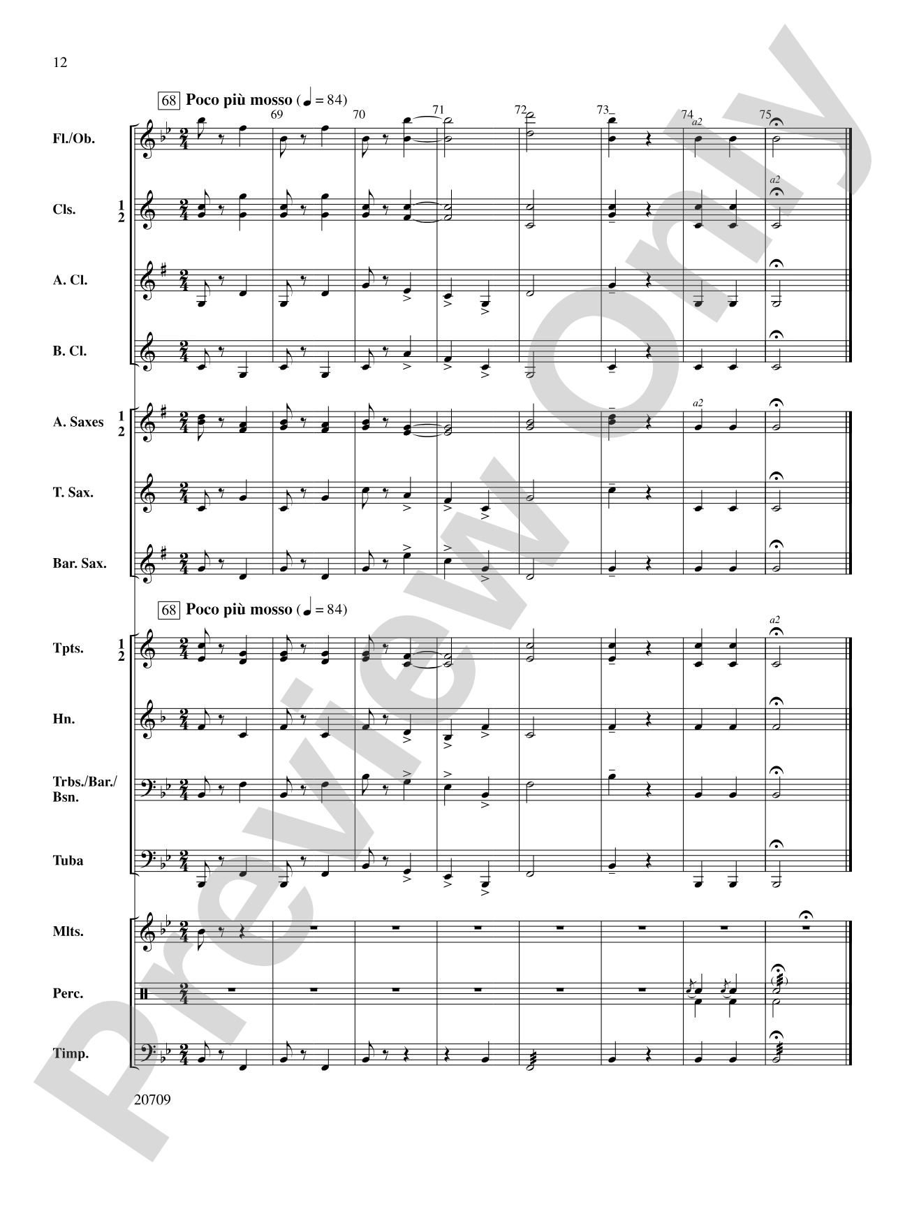Academic Festival Overture: Concert Band Conductor Score & Parts
