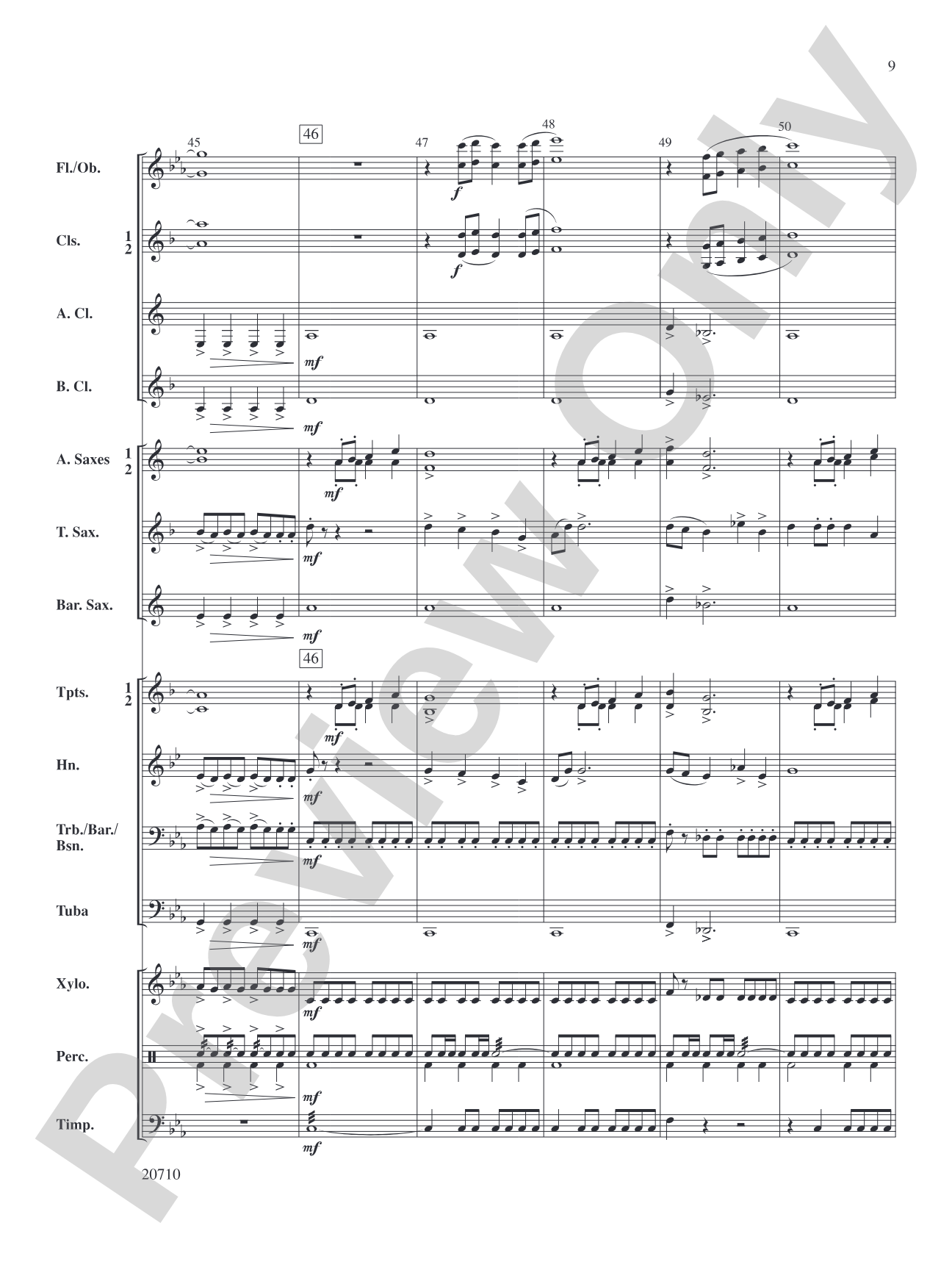 In Darkest Night: Concert Band Conductor Score & Parts