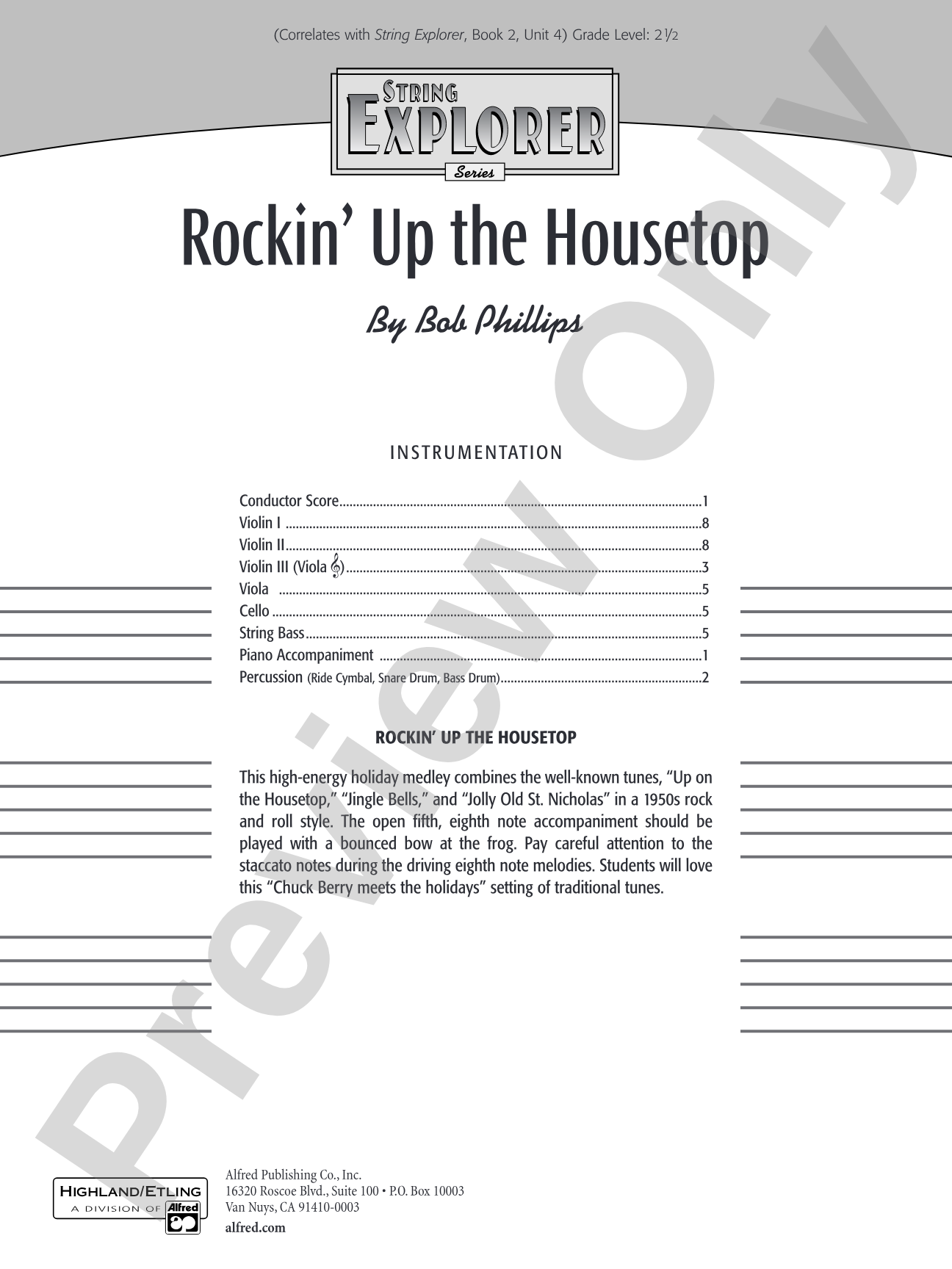 Rockin' Up the Housetop: String Orchestra Conductor Score & Parts